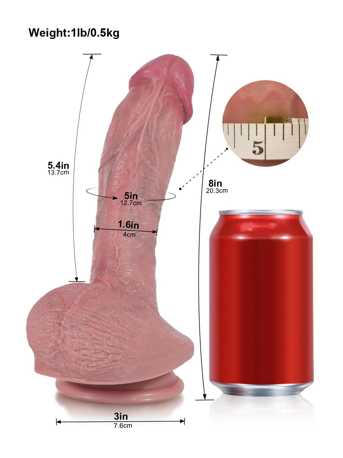 Adam - Gode Réaliste Courbé pour Stimulation Point-G - 20,3 cm