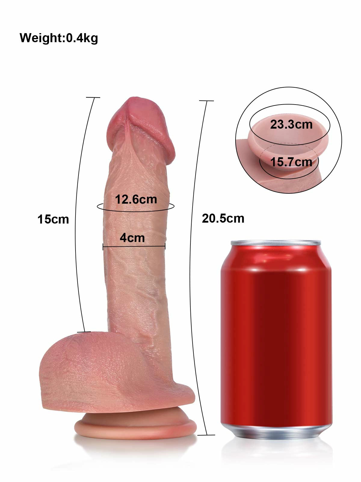 Adrian - Gode Réaliste avec Texture Détaillée pour Débutants - 20,5 cm