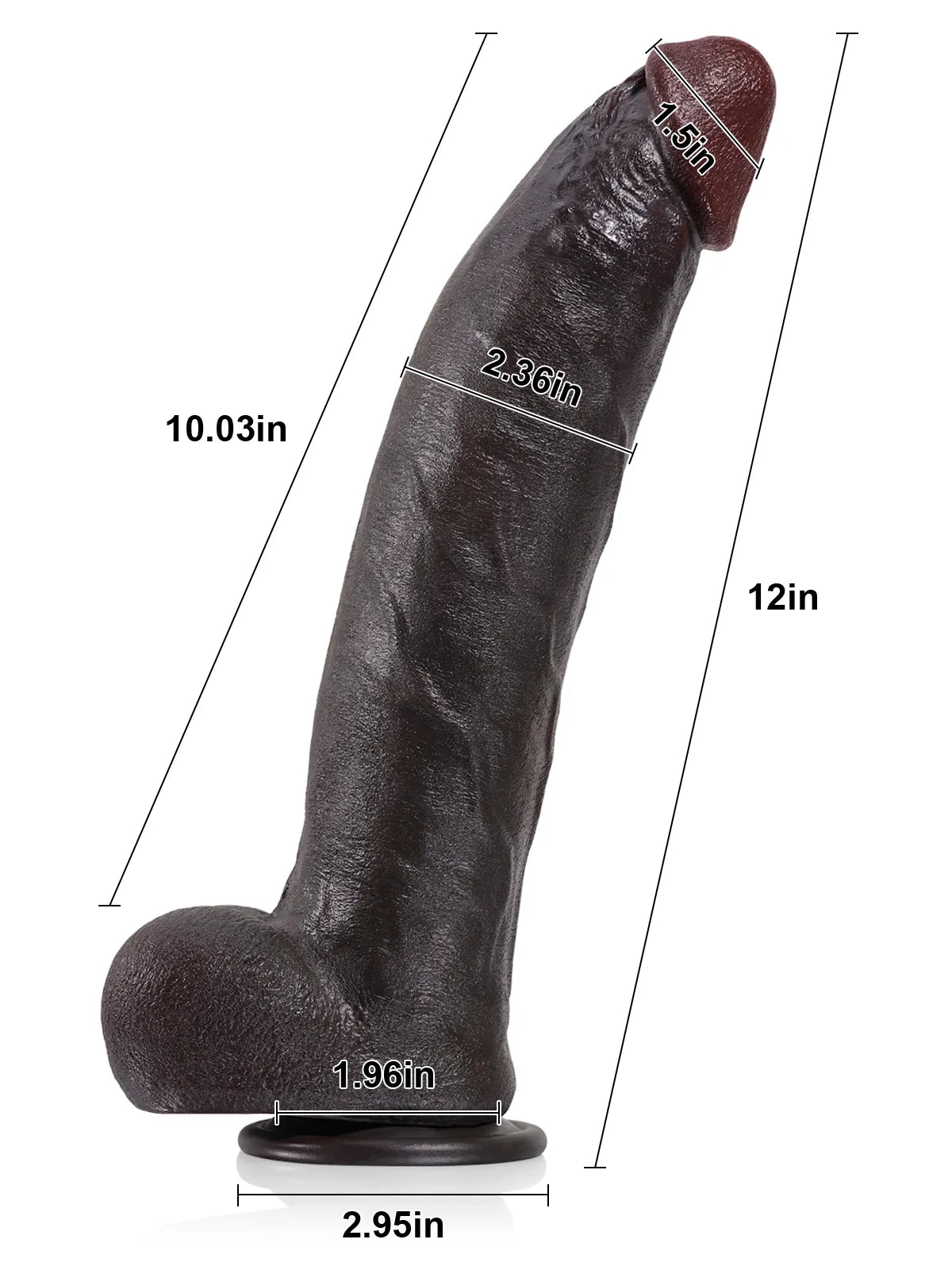 Apollon - Grand Godemichet Réaliste en Silicone Souple avec Arête Centrale - 30,5 cm
