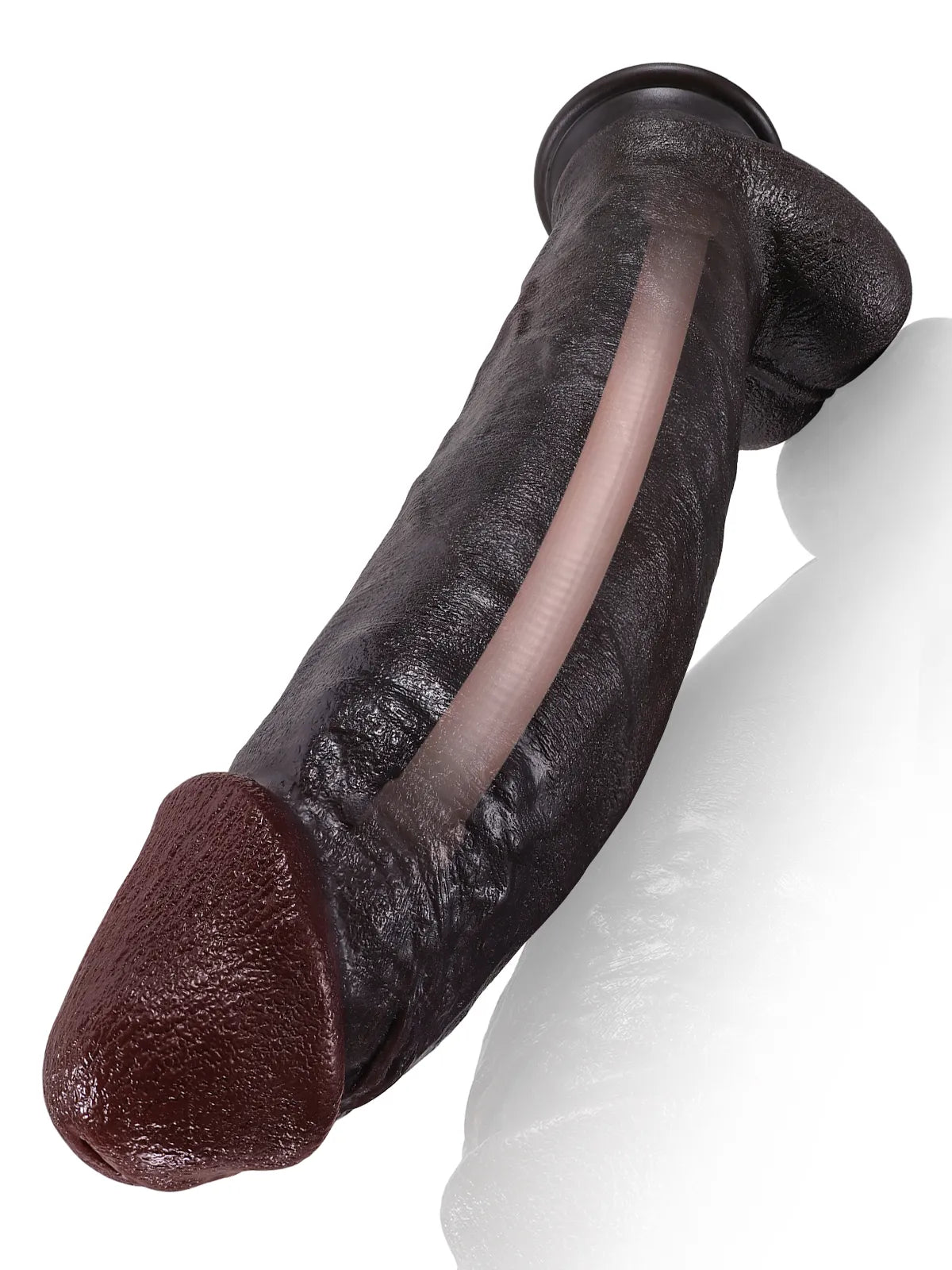 Apollon - Grand Godemichet Réaliste en Silicone Souple avec Arête Centrale - 30,5 cm