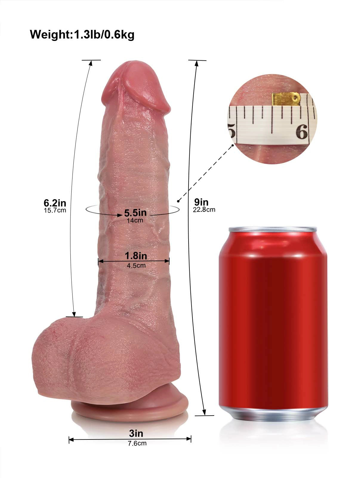 Axel - Gode Vibrant 3+3+3 Modes avec Gland Large - 22,8 cm