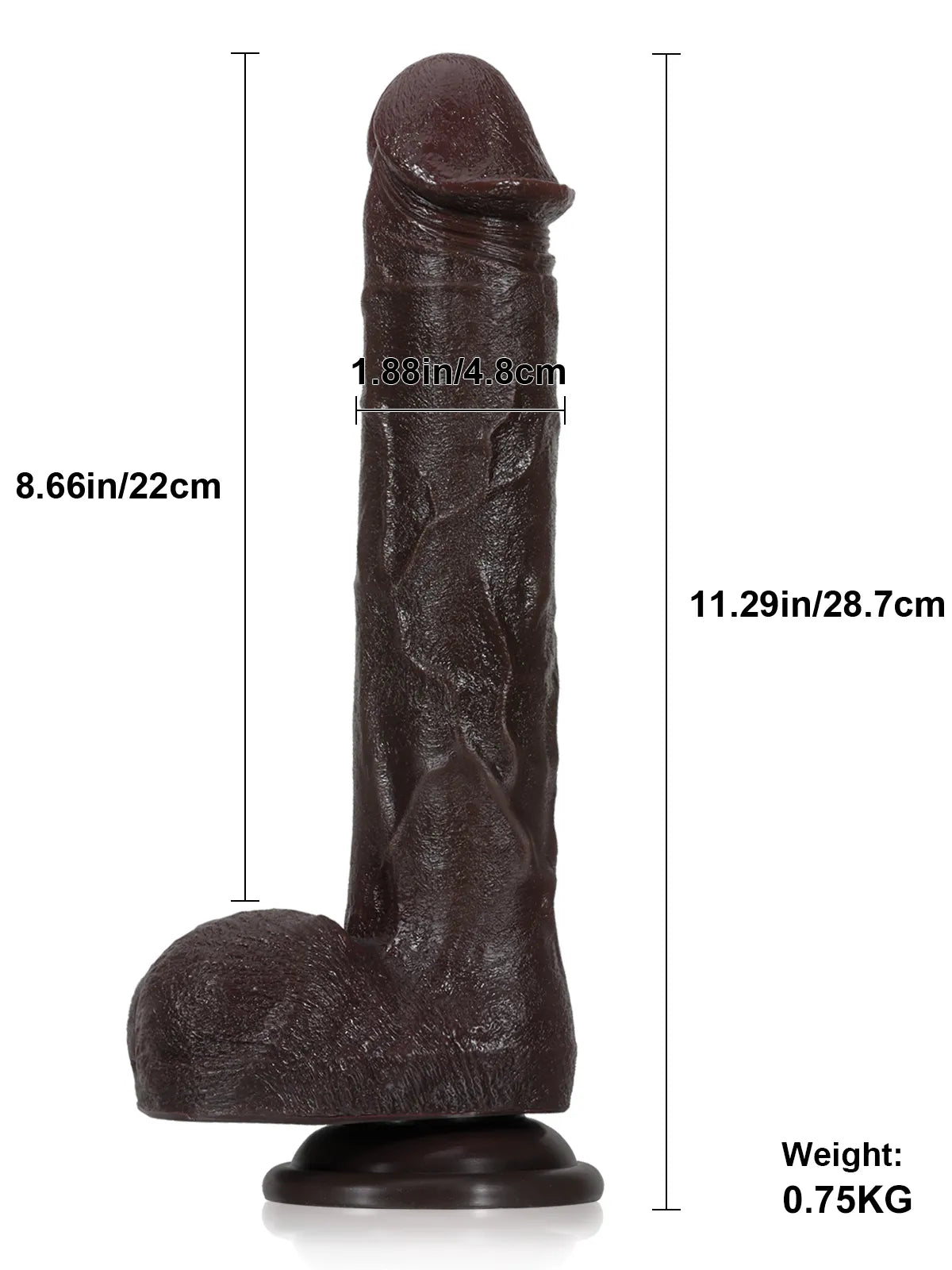 Becker - Gode Vibrant Réaliste avec 7 Modes de Poussée et 3 Vibrations - 28,7 cm