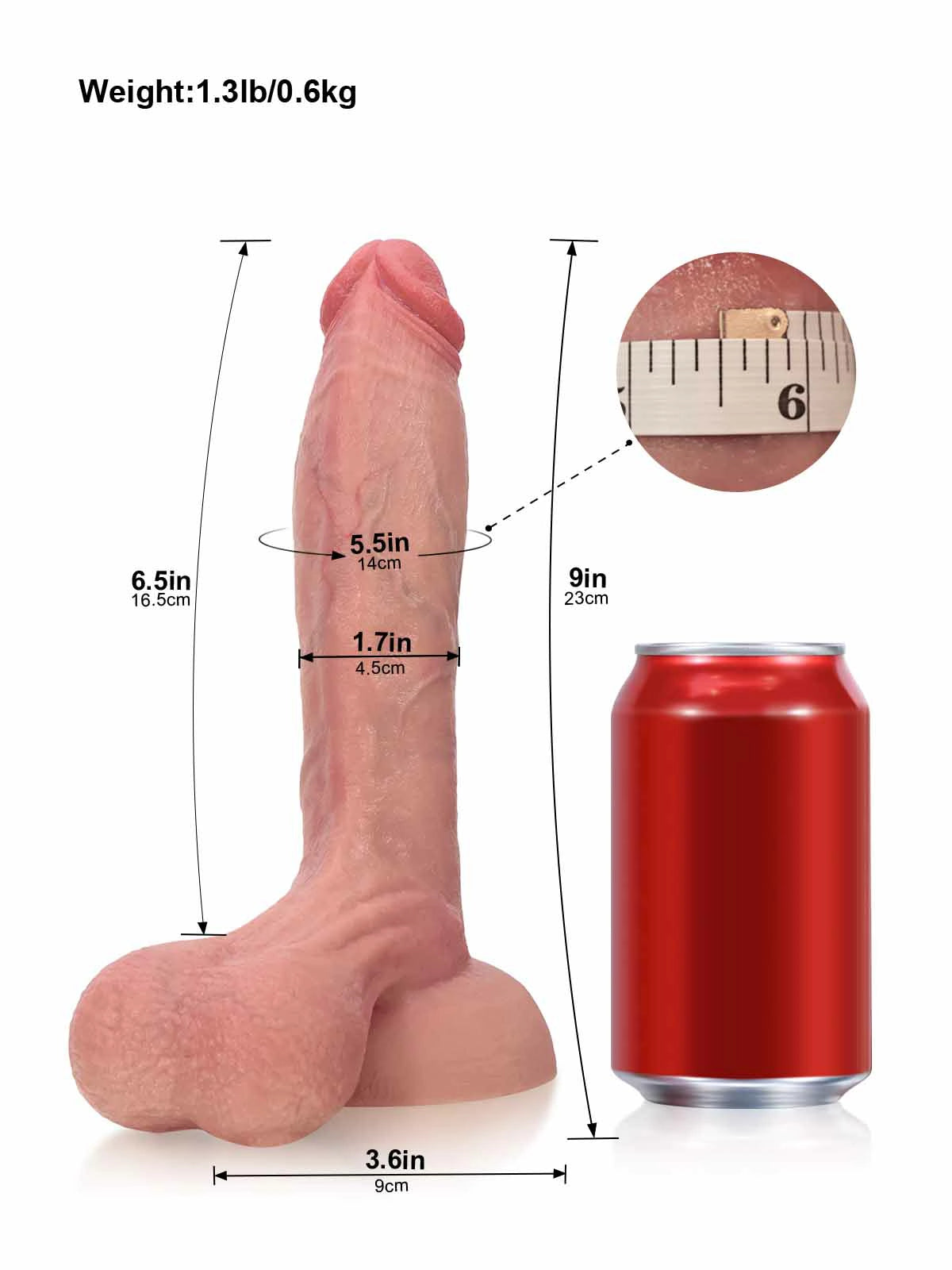 Caleb - Gode Réaliste aux Détails Sculptés avec Testicules Mobiles - 23 cm