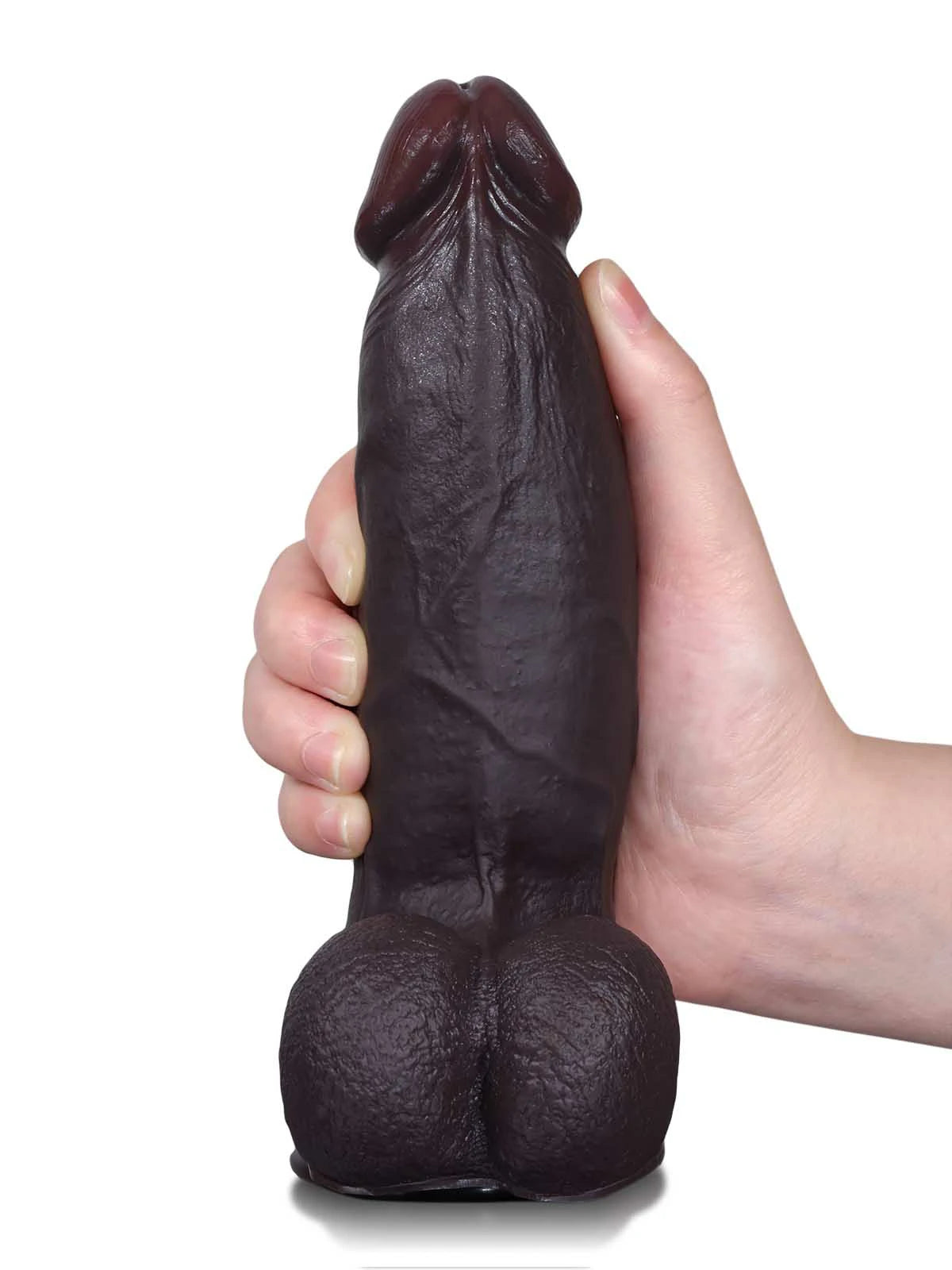 Cato - Gode Noir Réaliste SlidingSkin Compact Souple - 20,3 cm