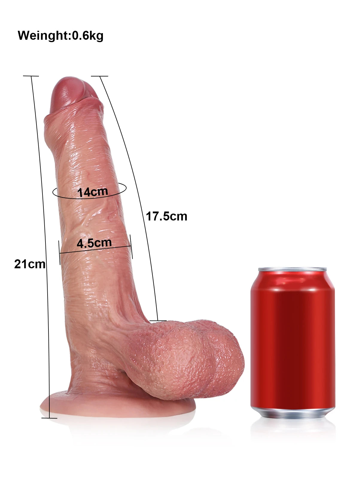 Chris - Gode Réaliste Fin avec Quille Interne Flexible - 21 cm