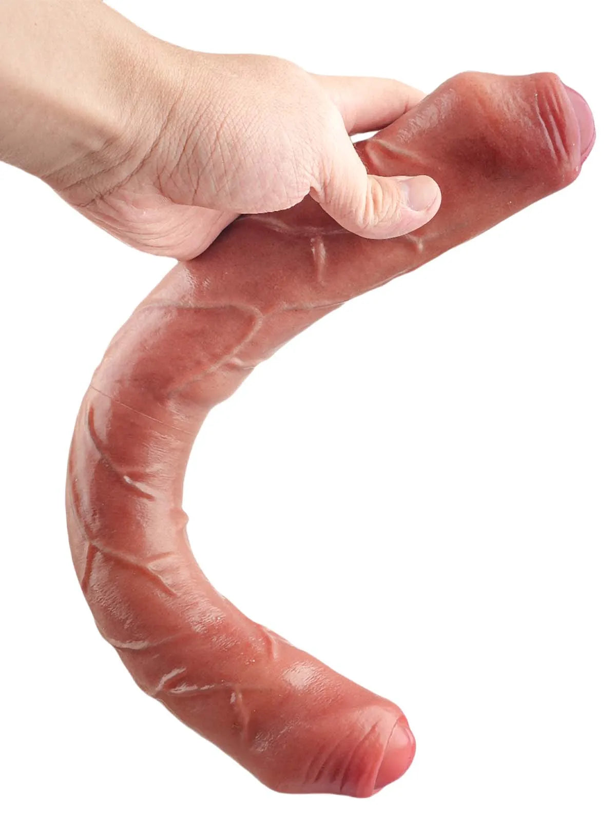 Double Godemichet Réaliste Épais à Peau Coulissante - 40 cm