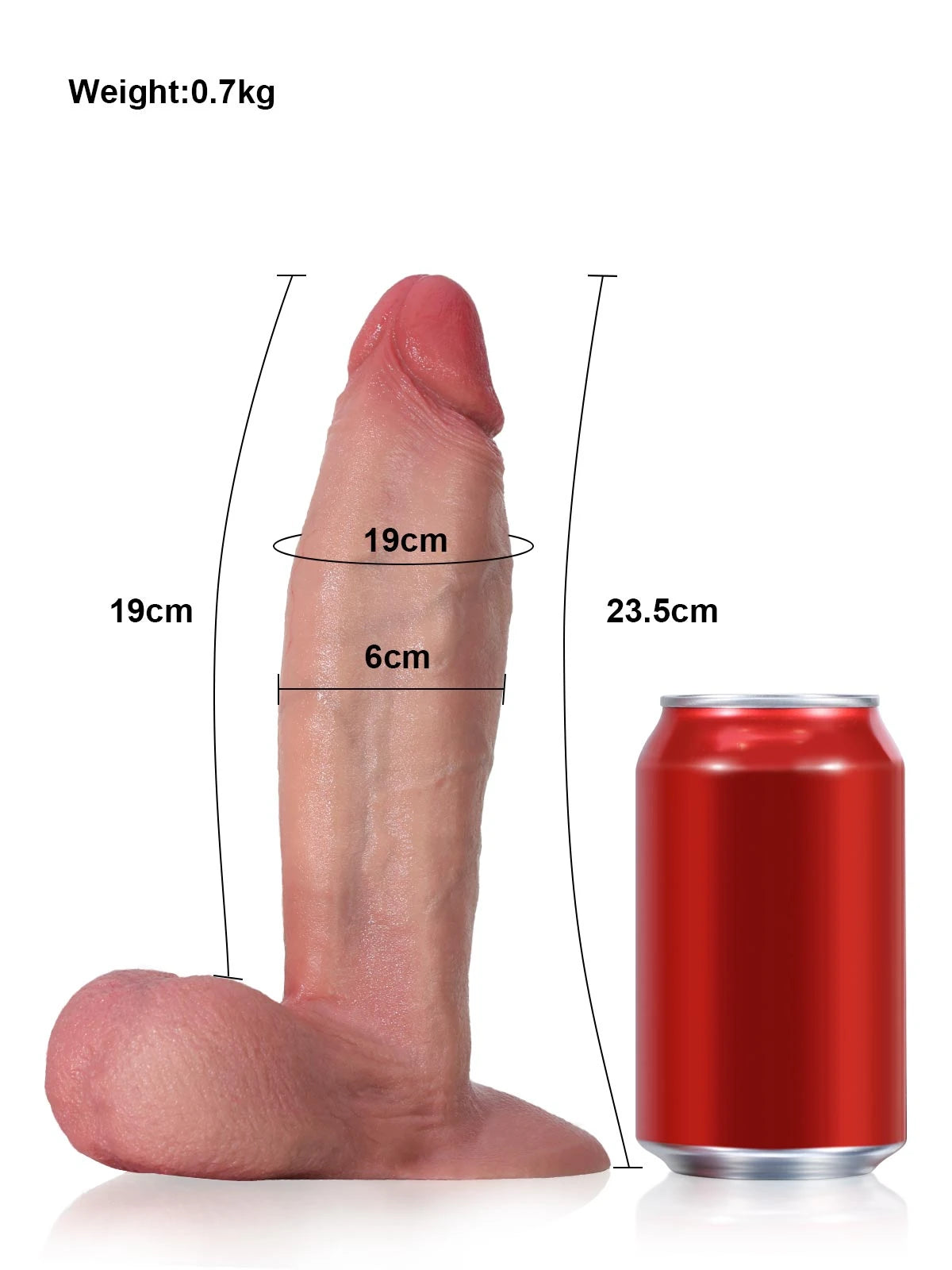 Dragon - Gode Réaliste Épais et Flexible Compatible Vac-U-Lock - 23,5 cm
