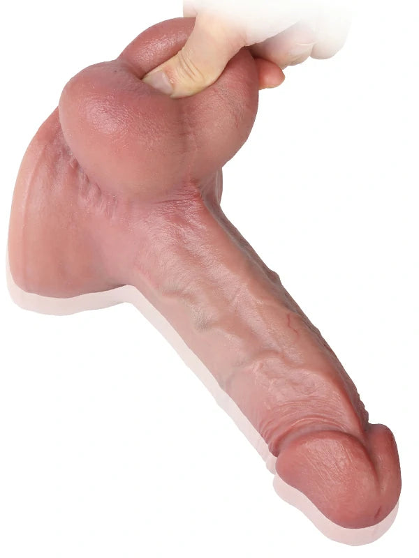Elias - Godemichet Réaliste en Silicone Épais avec Testicules Fermes - 20,2 cm