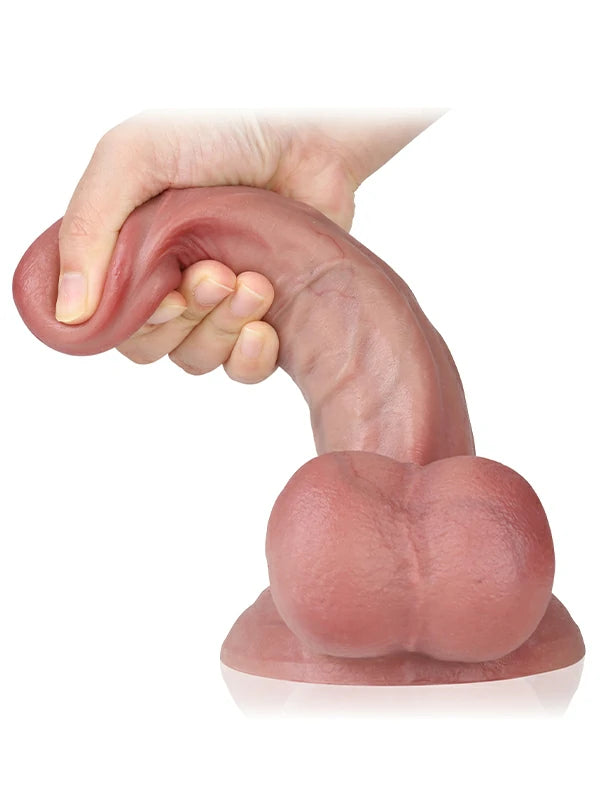 Elias - Godemichet Réaliste en Silicone Épais avec Testicules Fermes - 20,2 cm