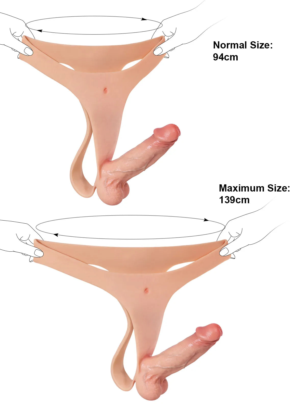 Harnais Léger en Silicone avec Godemichet Réaliste et Sangle Fine