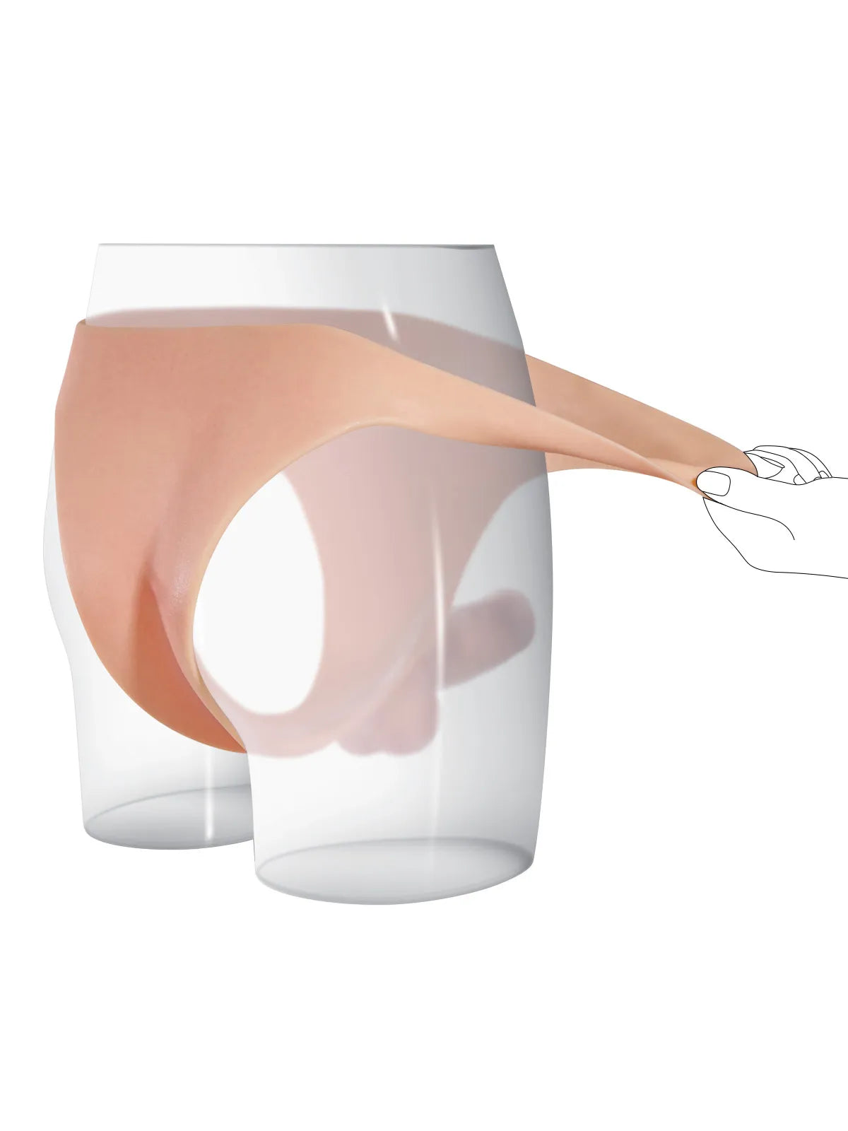 Thomas - Harnais avec Godemichet Réaliste pour Couples Lesbiens - 15,5 cm