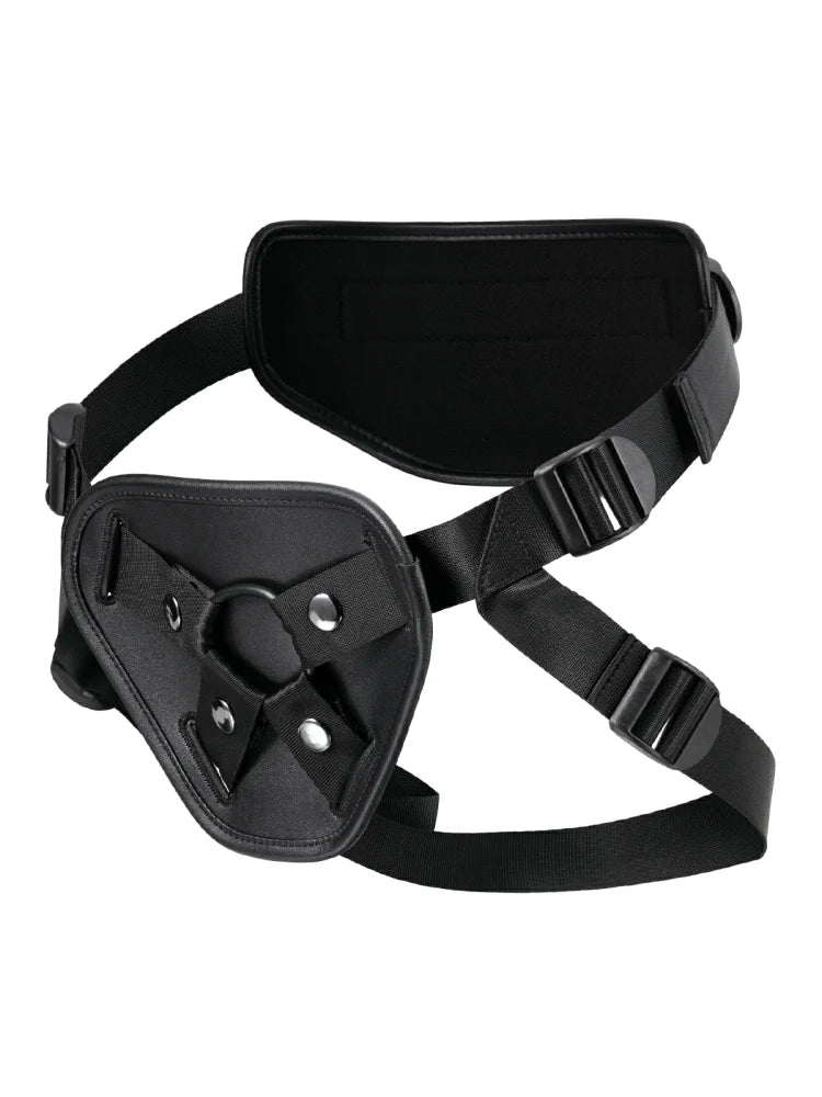 Rex - Harnais en Similicuir Noir Ajustable pour Godemichet à Ventouse - 4.5 cm