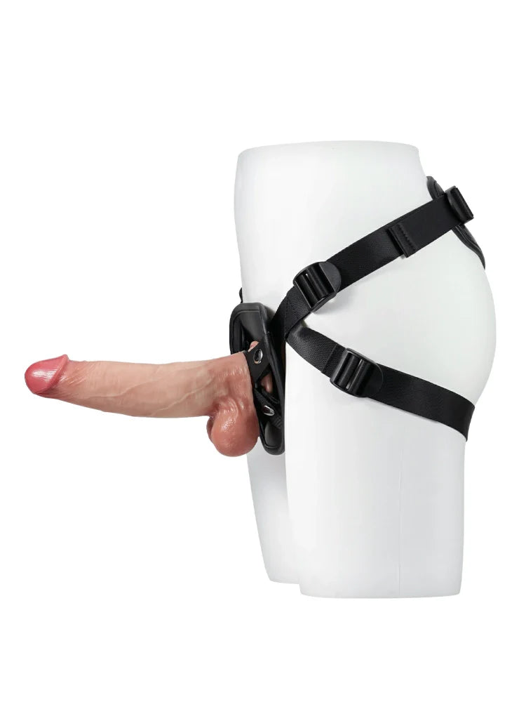 Rex - Harnais en Similicuir Noir Ajustable pour Godemichet à Ventouse - 4.5 cm