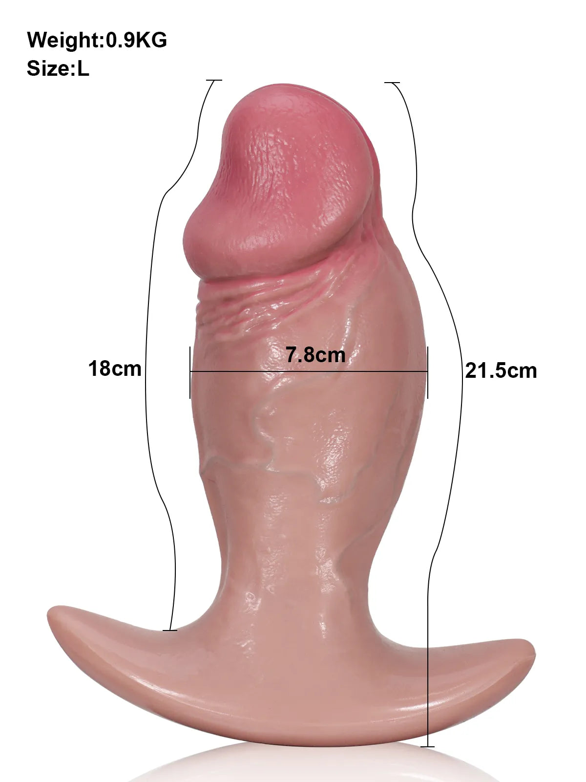 Hercule - Godemichet Réaliste avec Base Plug Anal pour un Plaisir Polyvalent - 21,5 cm