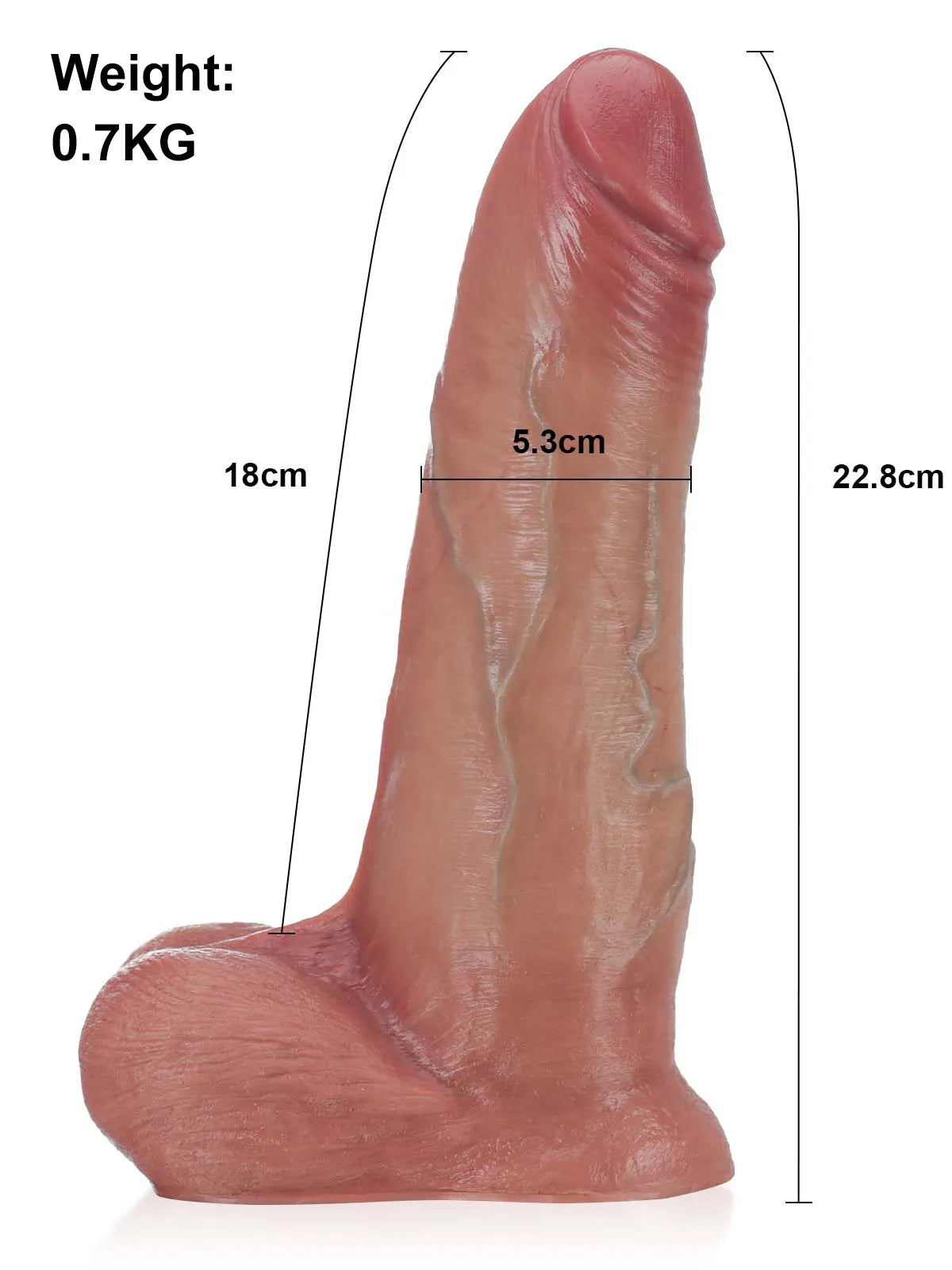 Jérôme - Godemichet Réaliste Effilé à Peau Coulissante avec Base Vac-U-Lock - 22,8 cm