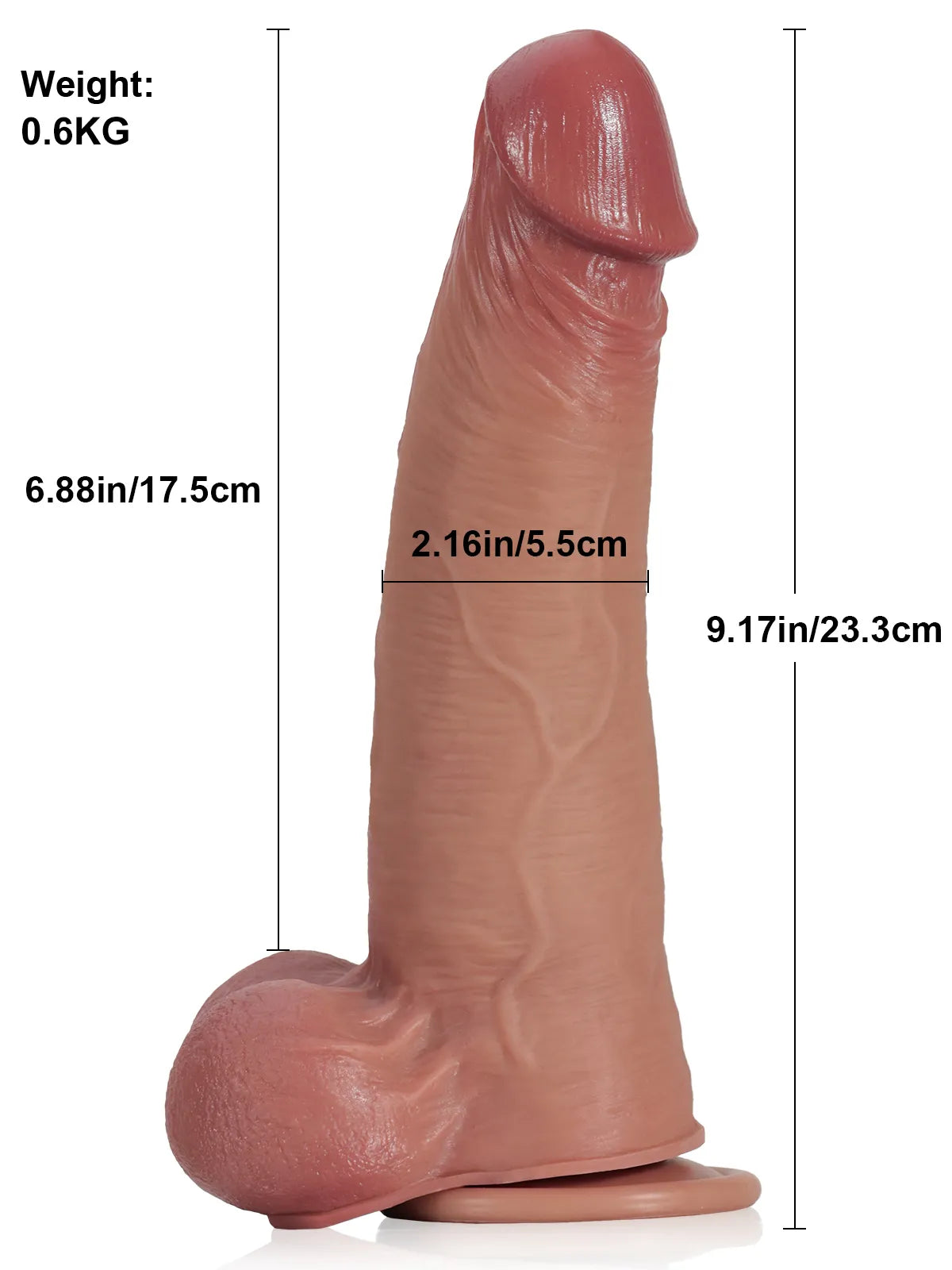 Jorg - Gode Réaliste à Peau Coulissante avec Tige Épaisse - 23,3 cm