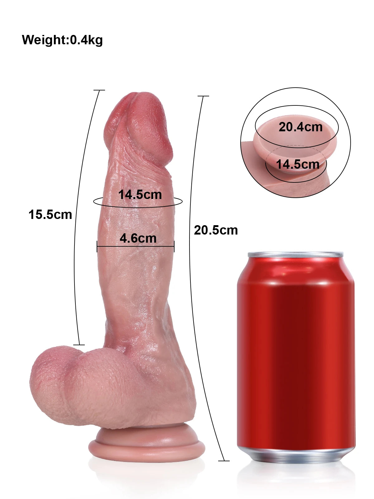 Josh - Dildo flexible réaliste avec grosse tête et tige surélevée - 20,5 cm