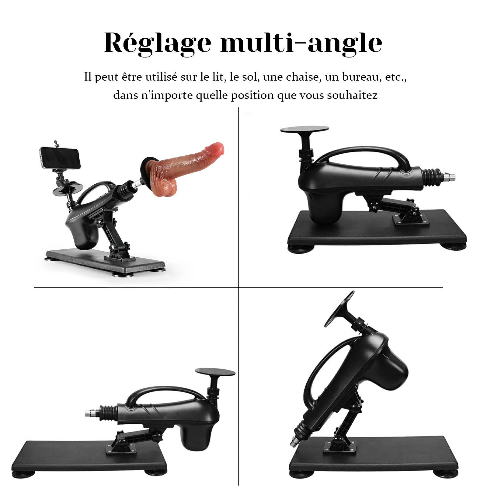 Apex - Kit Machine Sexuelle 3-en-1 avec Connecteur Universel