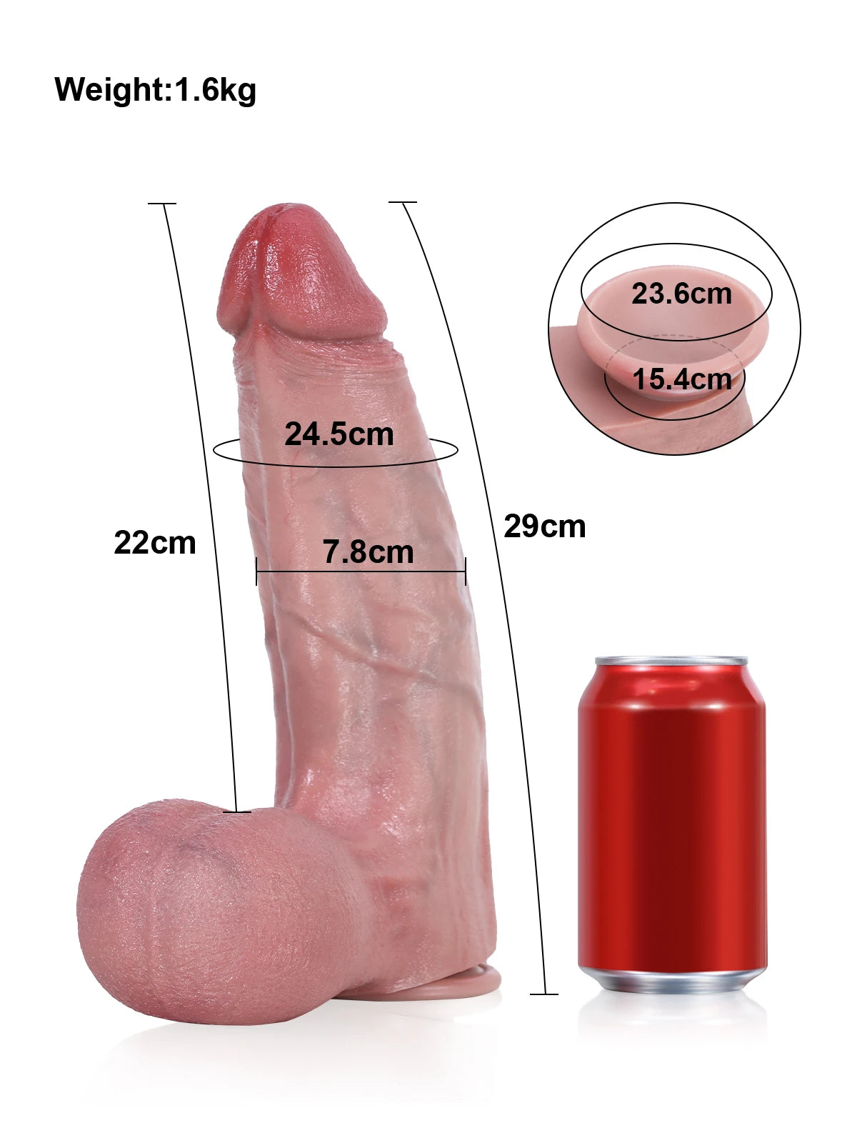 Lee - Gros Gode Réaliste XL à Forme Progressive et Gland Souple - 29 cm