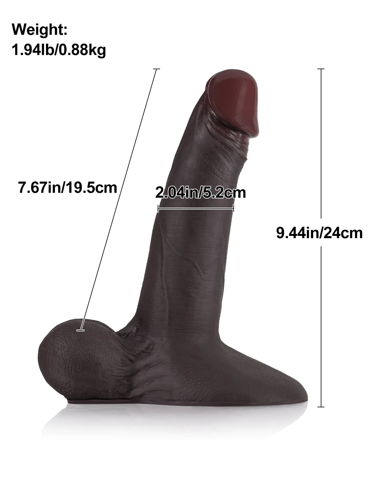 Lichtner - Gode Réaliste à Peau Coulissante avec Système Vac-U-Lock - 24 cm