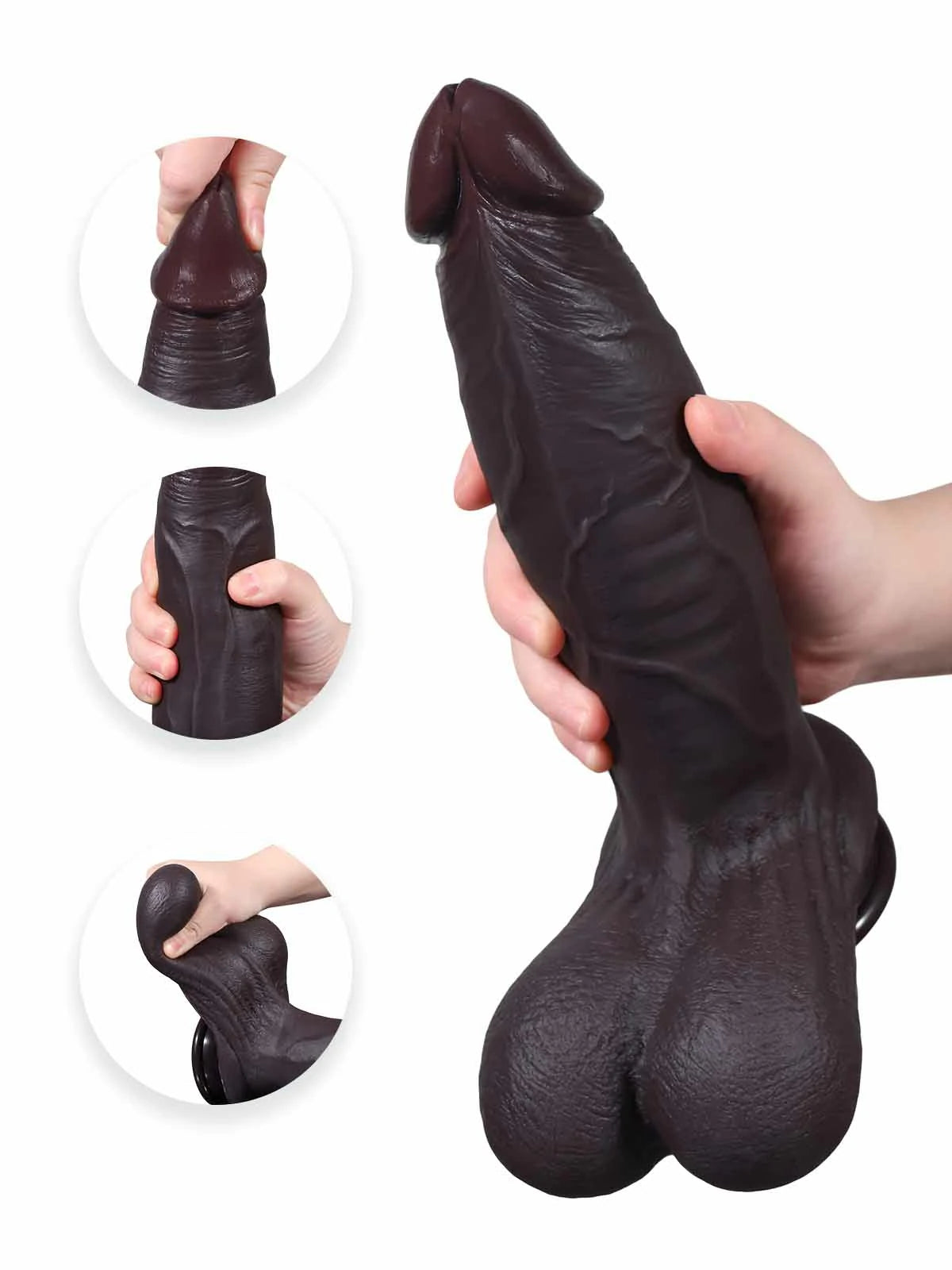 Magnus - Gros Gode Noir SlidingSkin Courbé avec Crête - 26,5 cm