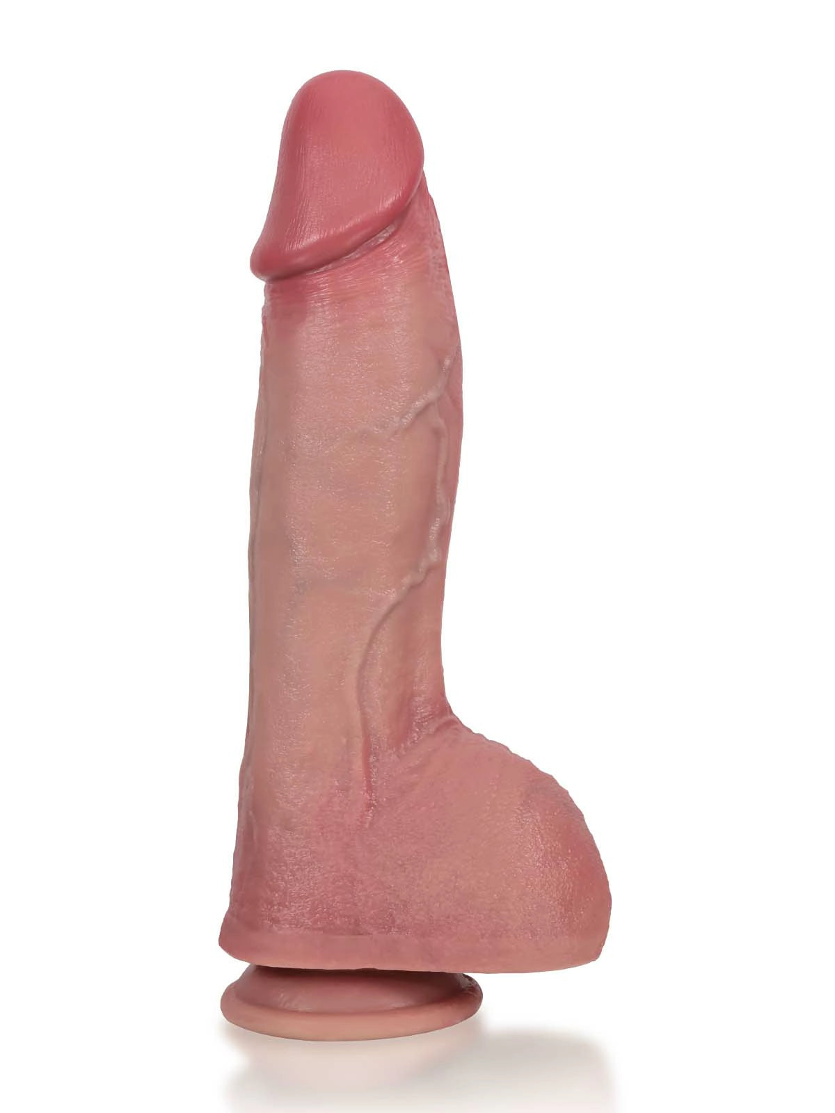 Marcus - Gode Vibrant Chauffant à Poussées avec Testicules Plissés - 27 cm