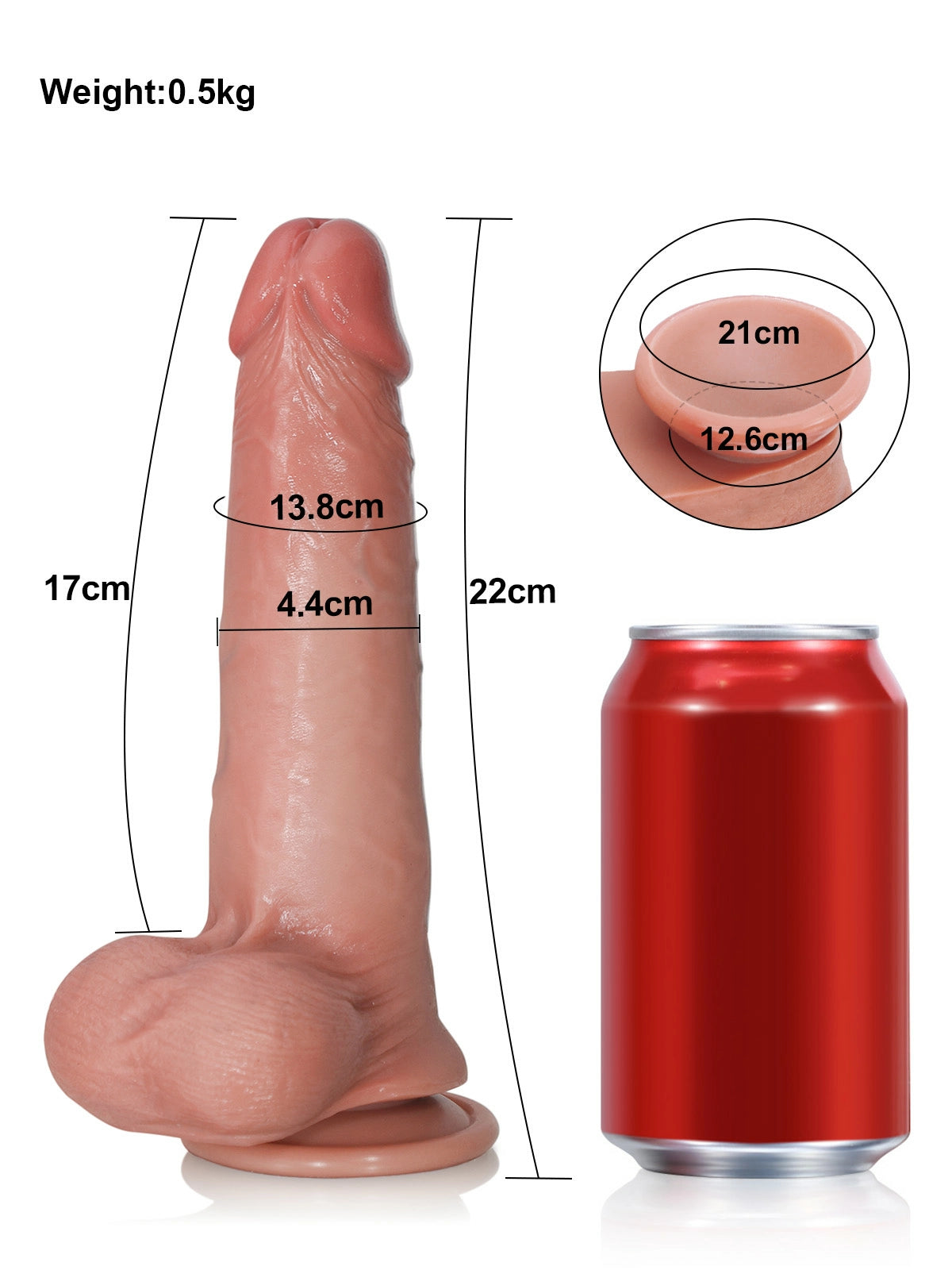 Mathis - Gode Réaliste SlidingSkin Double Densité pour Débutants - 22 cm