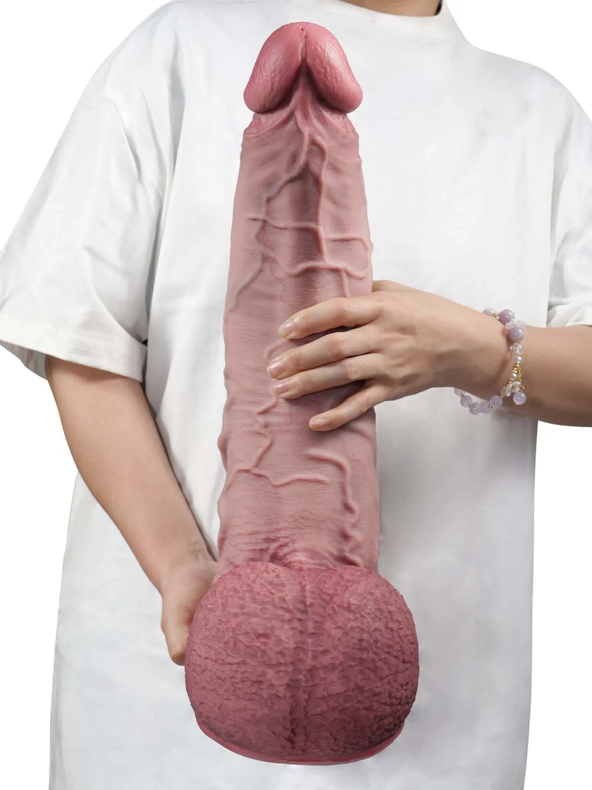 Max - Godemichet Géant Épais et Courbé, Spécial Plaisir Intense - 40,6 cm