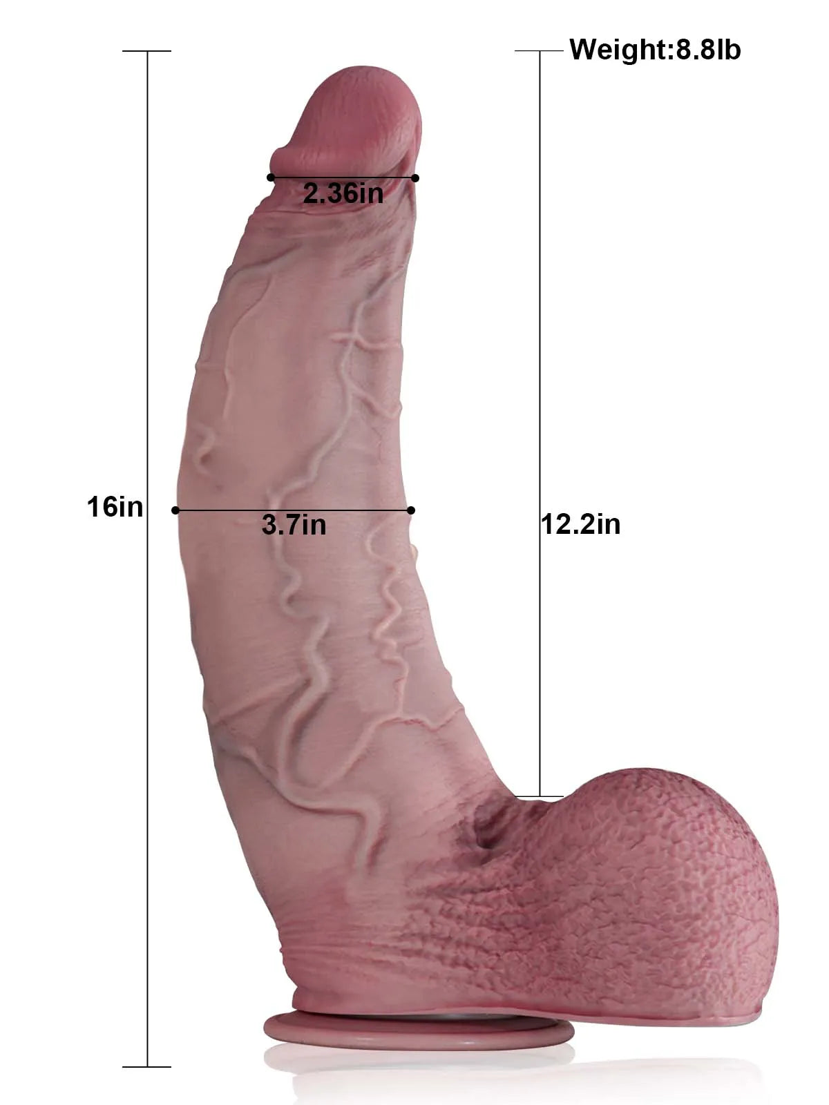 Max - Godemichet Géant Épais et Courbé, Spécial Plaisir Intense - 40,6 cm