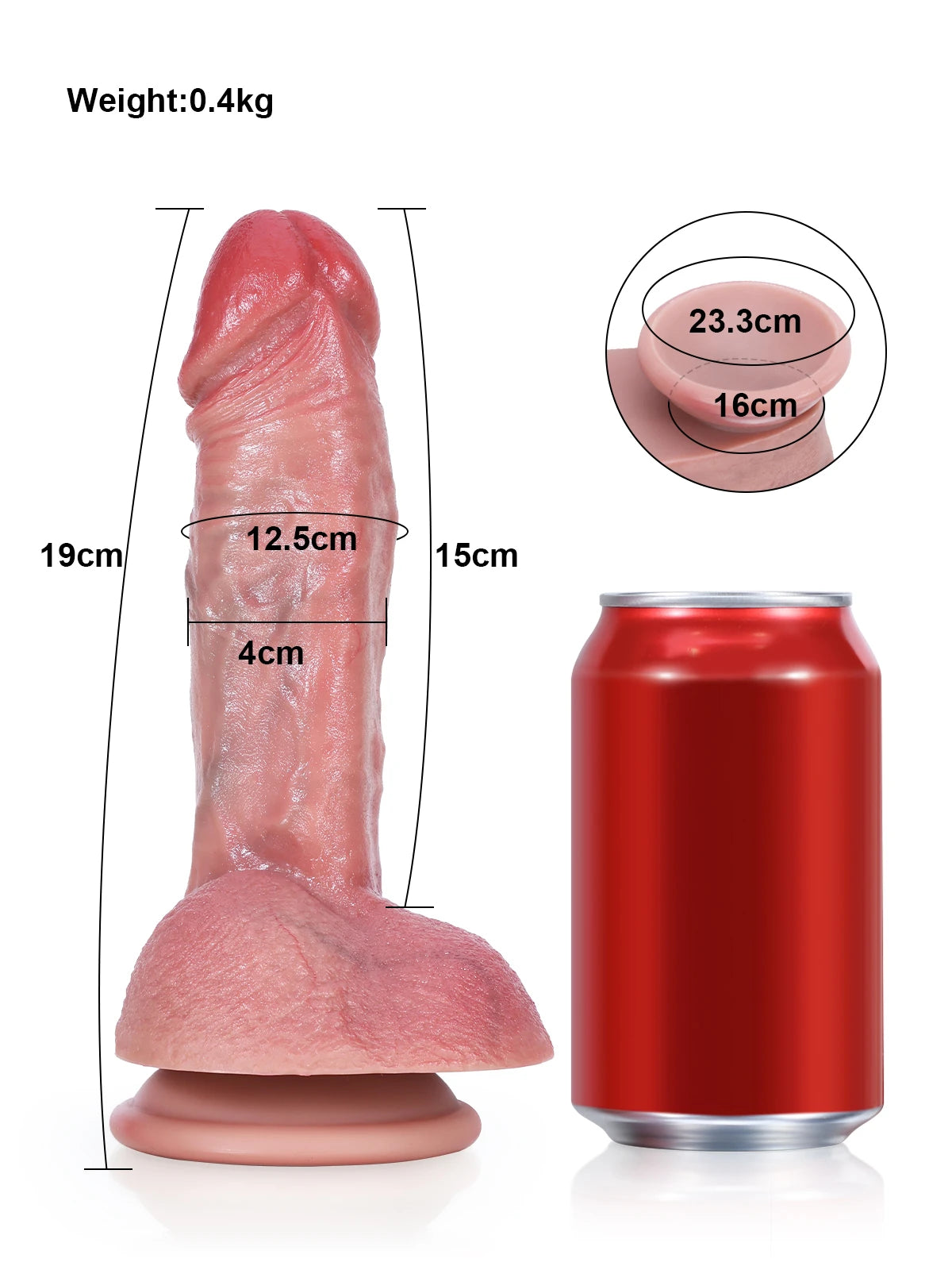 Mike - Godemichet Réaliste Souple Effet Chair pour Débutant - 19 cm