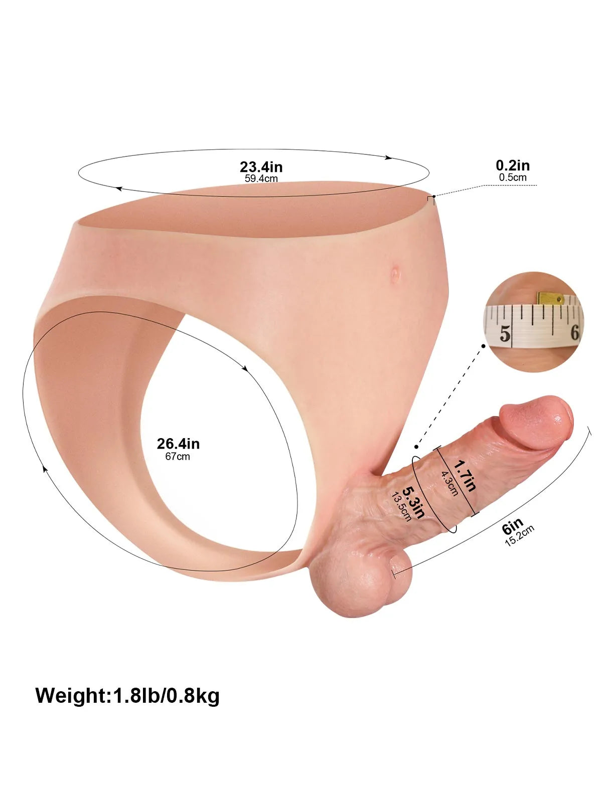 Owen - Gode Ceinture avec Godemichet Réaliste pour Couples Lesbiens - 15,2 cm