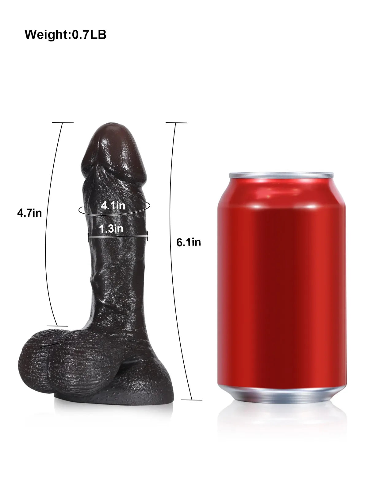 Smith - Gode Réaliste Noir Petite Taille avec Testicules - 15,5 cm