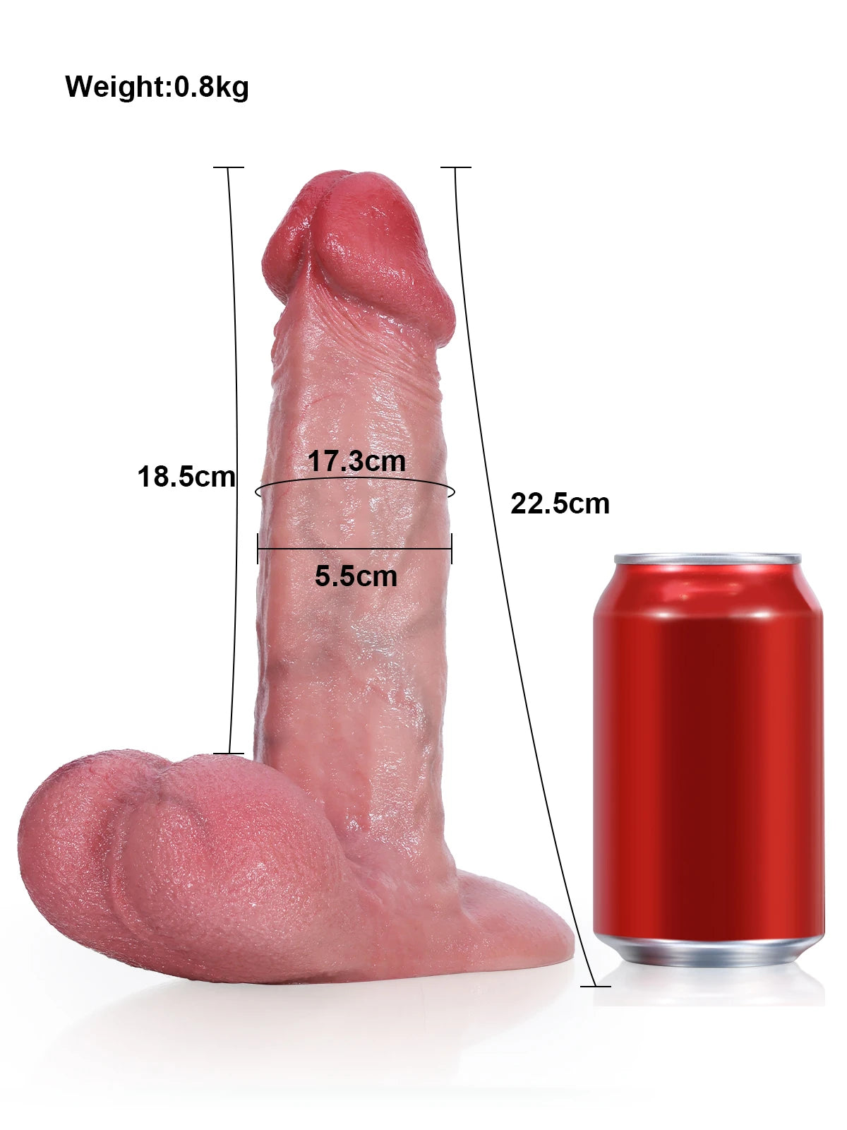 Stephen - Gode Réaliste Épais avec Système Vac-U-Lock, Plaisir Intense - 22,5 cm