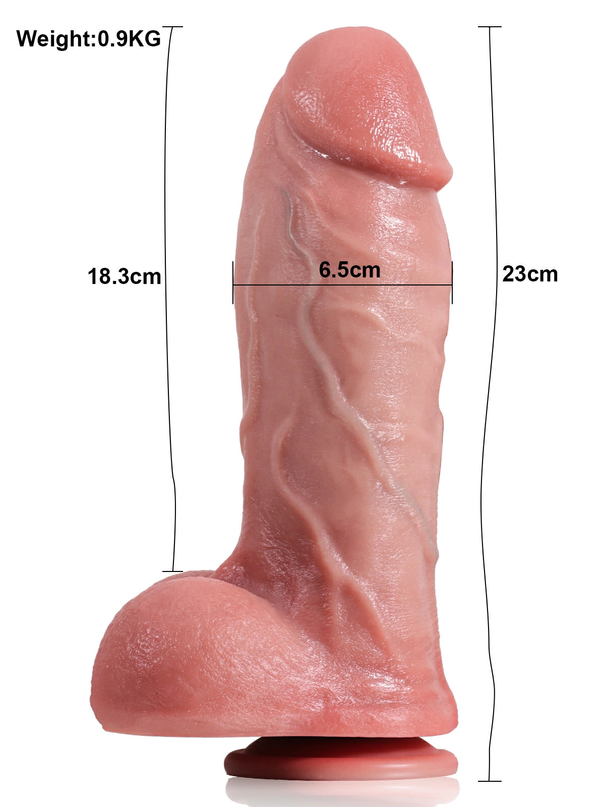 Toro - Godemichet Épais à Poussées et Vibrations avec Crête Prononcée - 23 cm