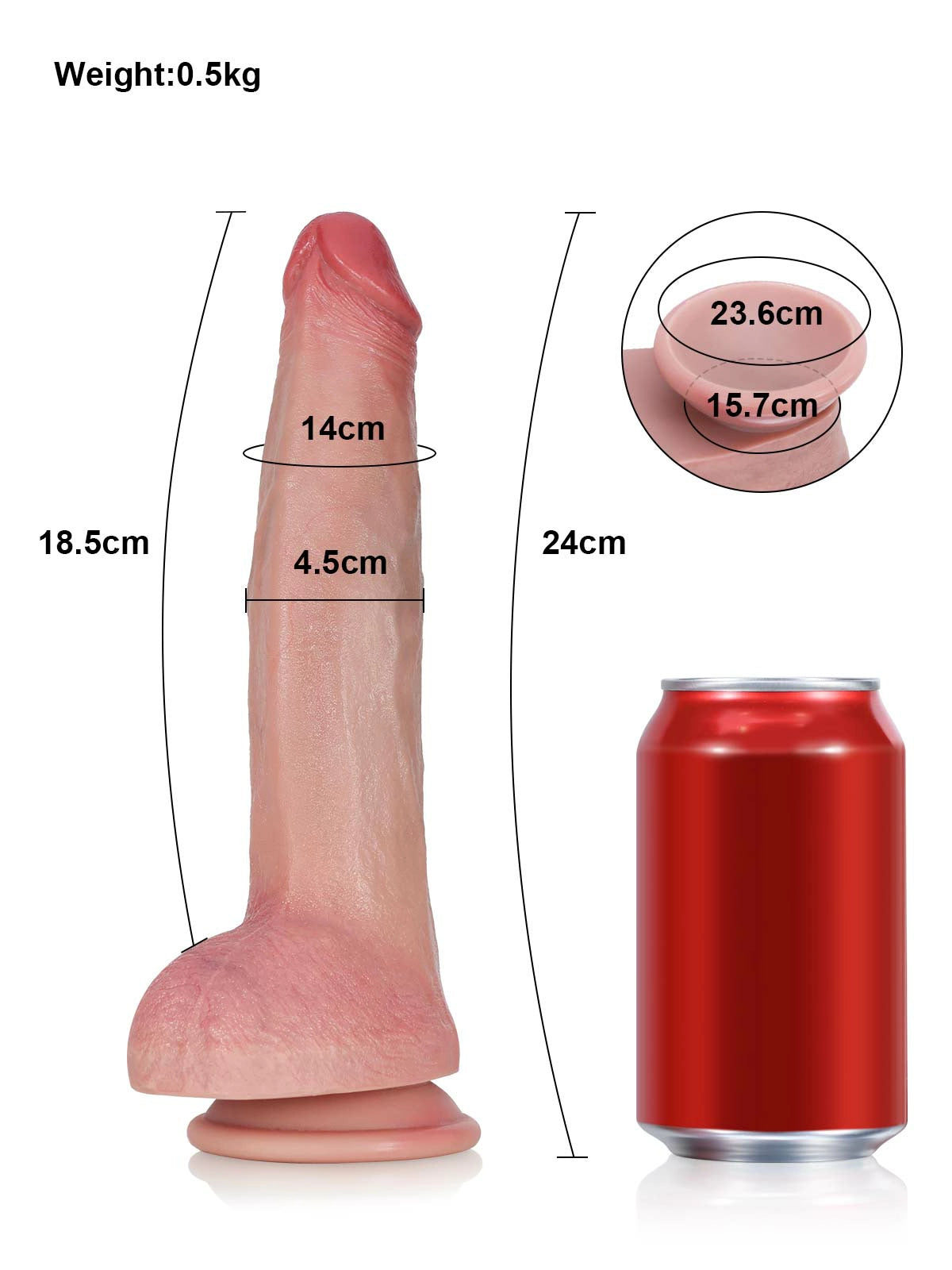 Tristan - Gode Réaliste Fin avec Texture Détaillée - 24 cm