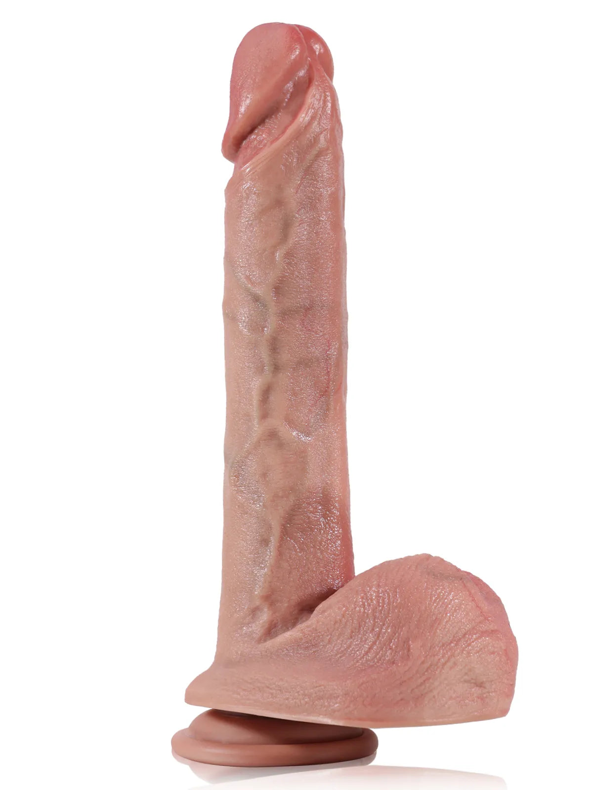 Tristan - Grand Godemichet Réaliste Long et Arrondi avec Testicules Plissés - 25 cm