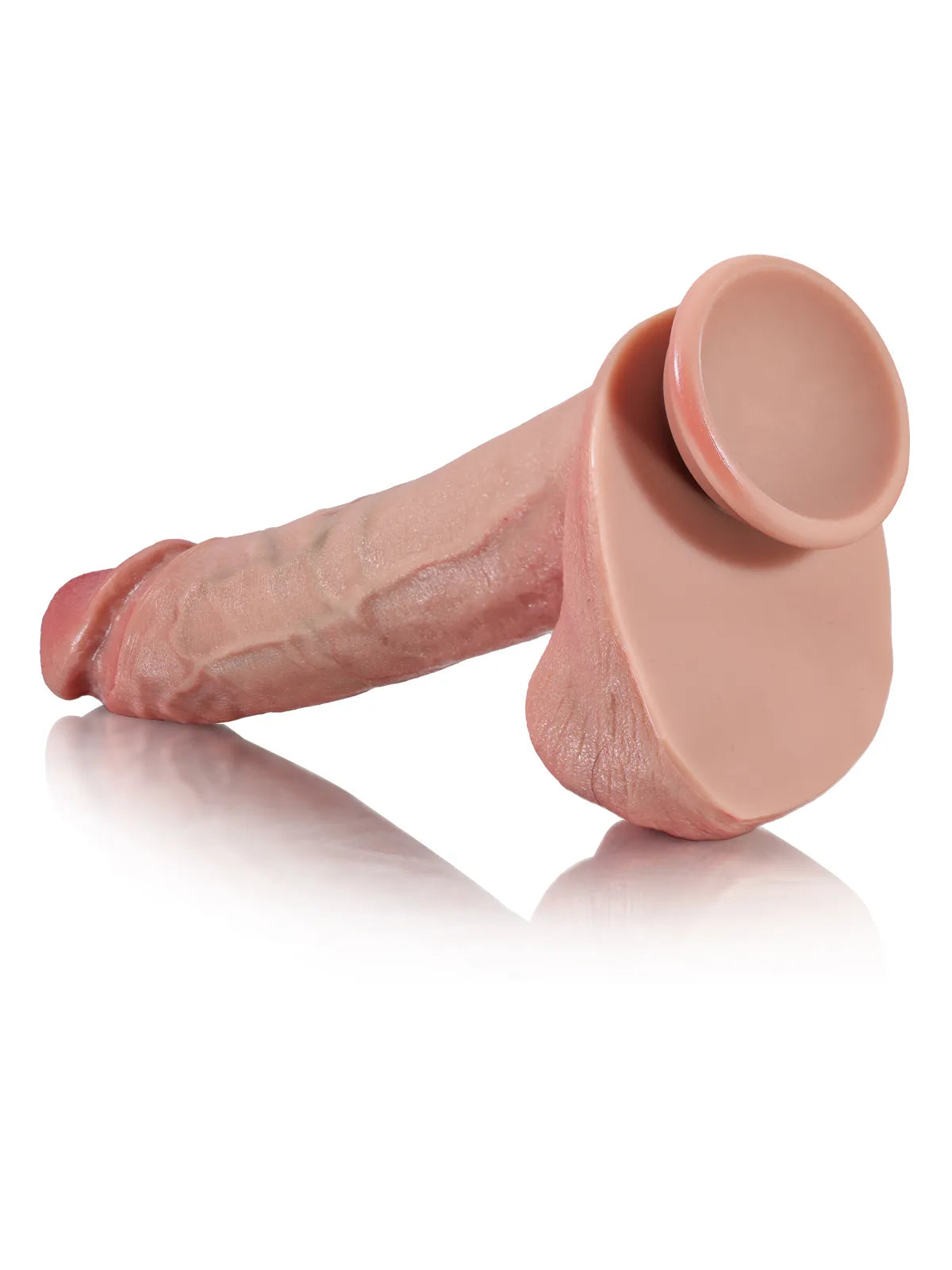 Tristan - Grand Godemichet Réaliste Long et Arrondi avec Testicules Plissés - 25 cm