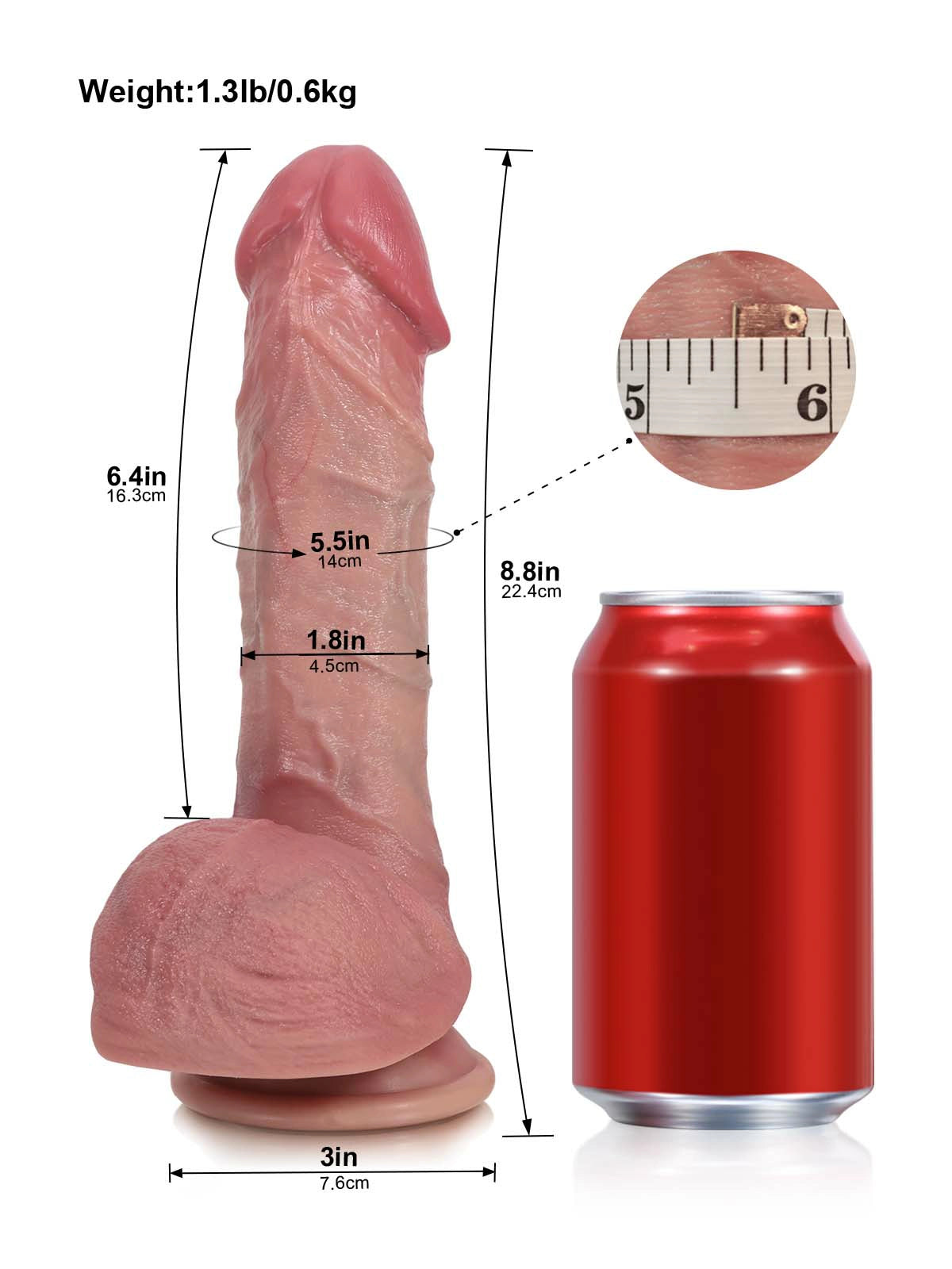 Victor - Gode Vibrant à Poussées et Vibrations Combinées - 22,4 cm