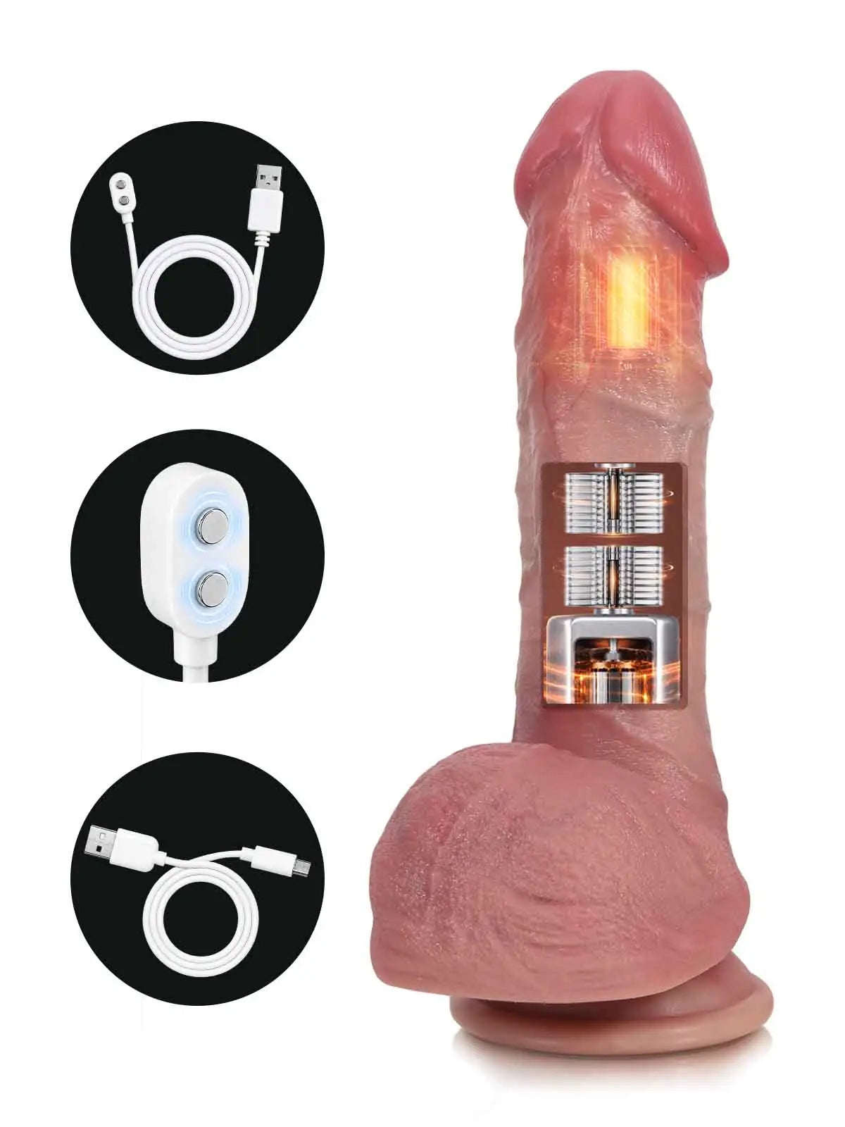 Victor - Gode Vibrant à Poussées et Vibrations Combinées - 22,4 cm