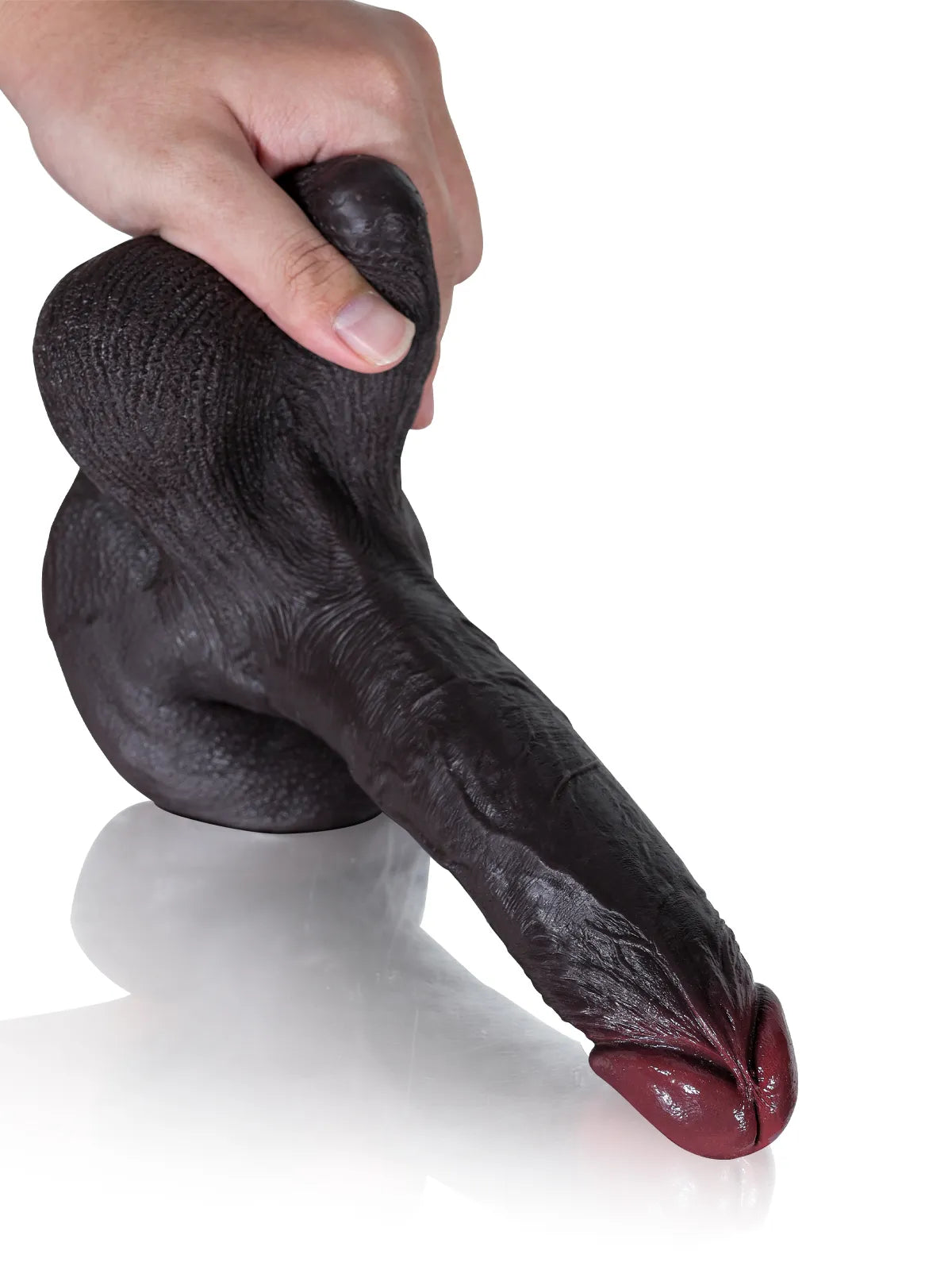 Zeus - Godemichet Réaliste Noir BBC avec Scrotum Mobile - 22 cm