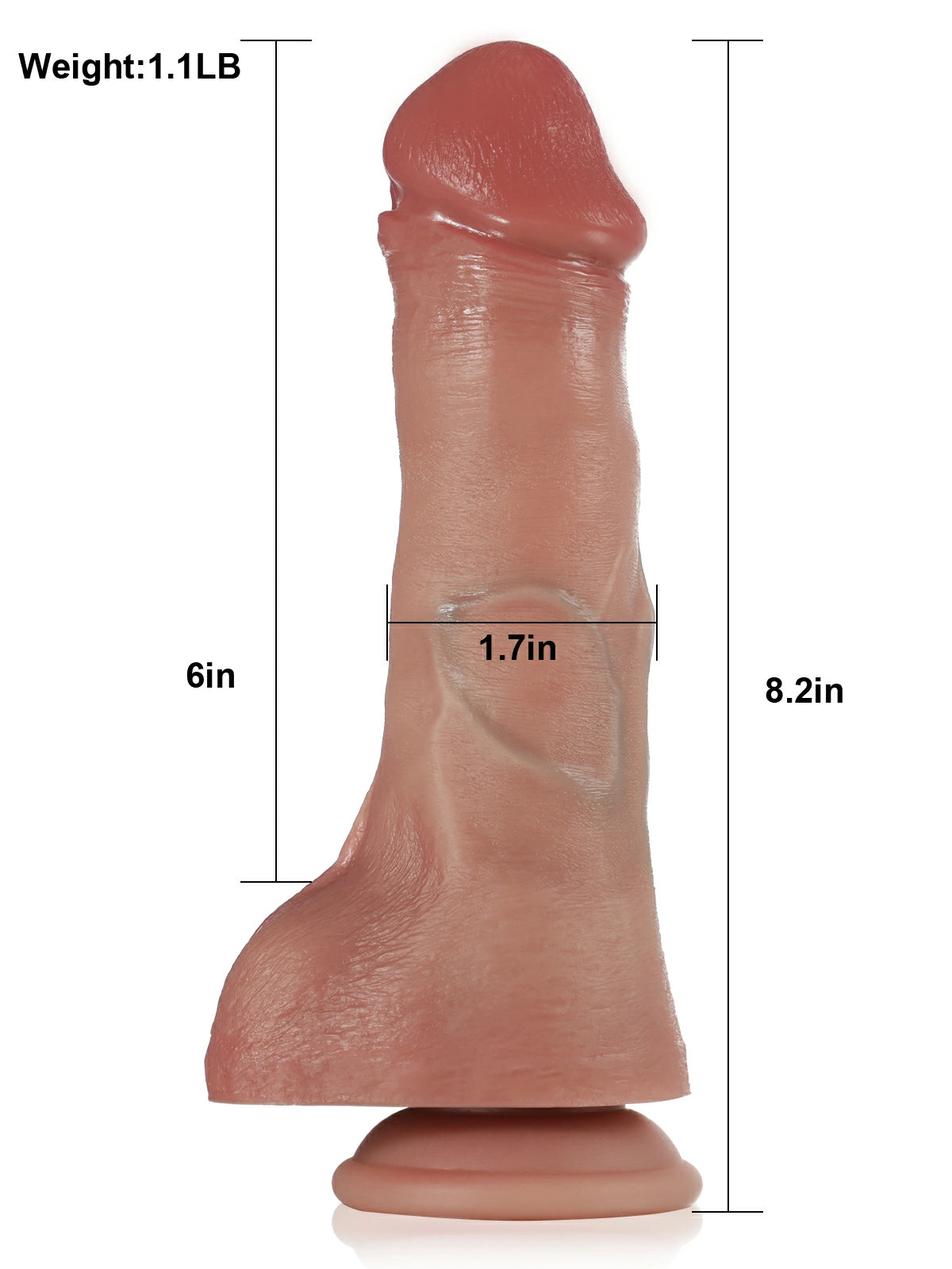 Claude - Godemichet à Poussées et Vibrations avec Télécommande Sans Fil - 20,8 cm
