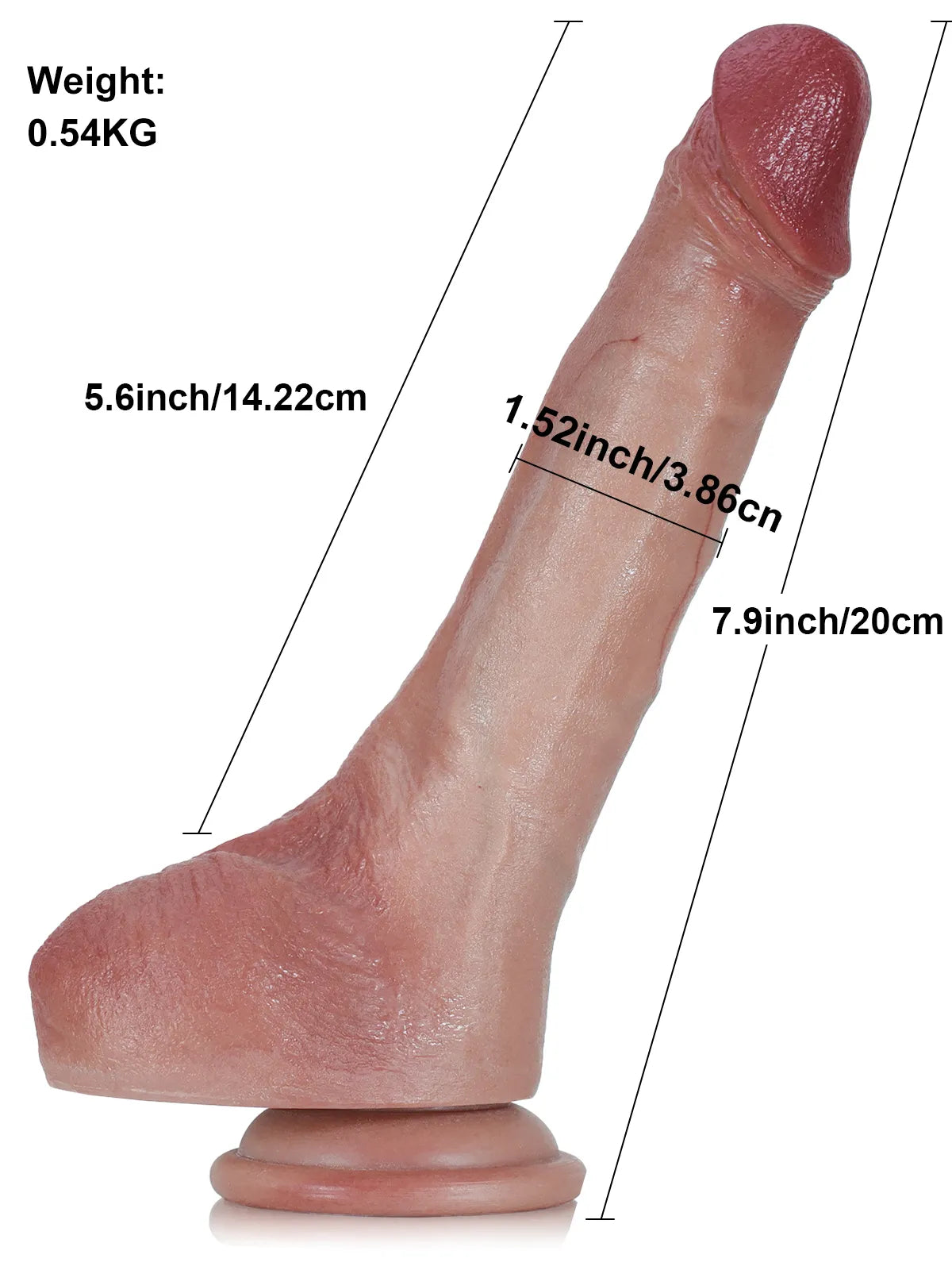 Jodie - Godemichet Réaliste en Silicone Souple avec Armature - 20 cm