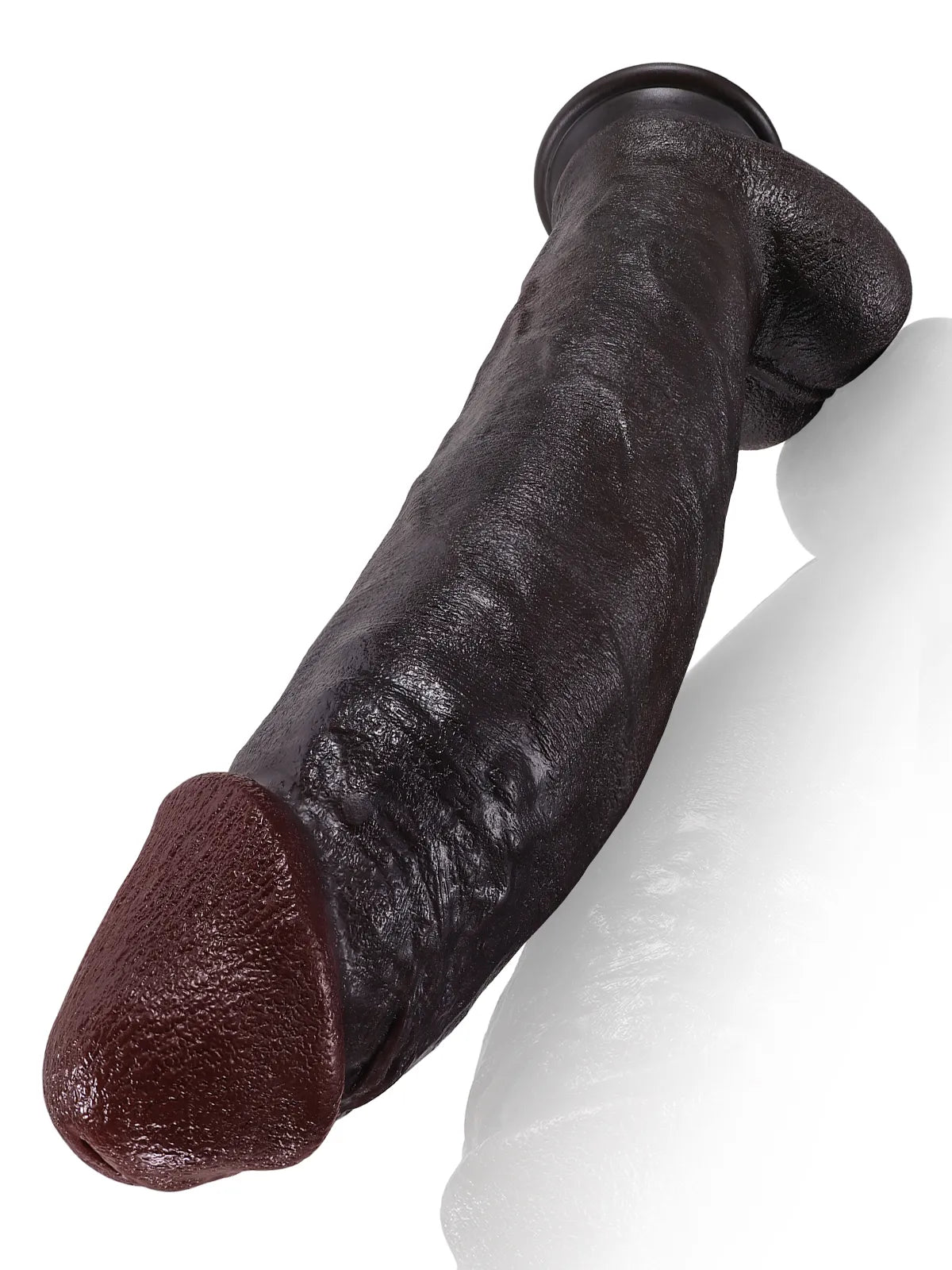 Apollon - Grand Godemichet Réaliste en Silicone Souple avec Arête Centrale - 30,5 cm