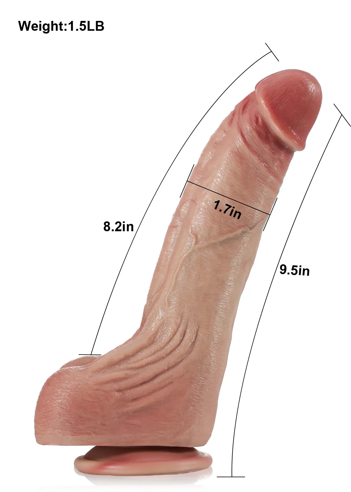 Ares - Godemichet Réaliste en Chair Douce avec Testicules Plissés - 24 cm