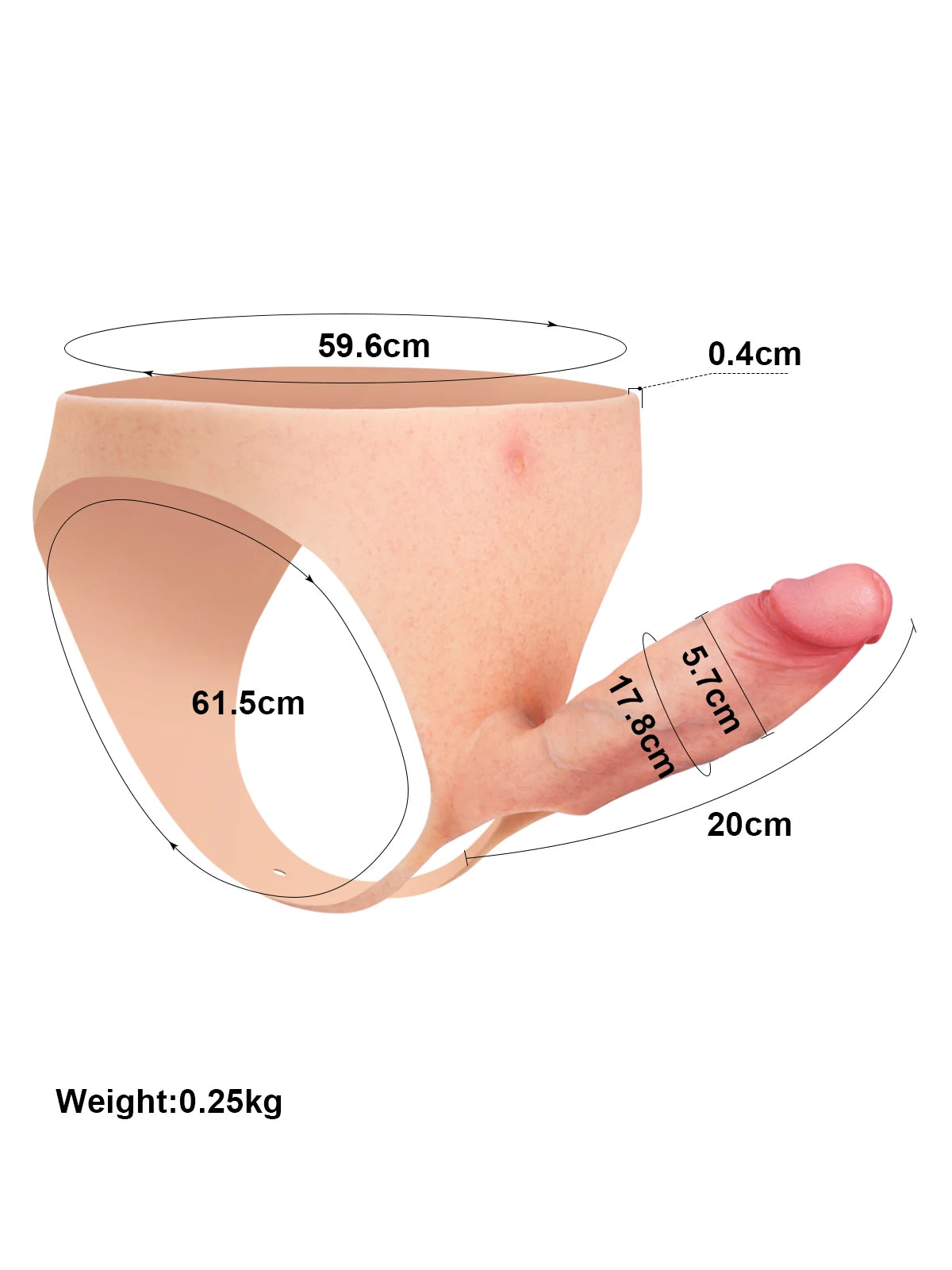 Armand - Harnais Creux en Silicone • Gaine pour Dysfonction Érectile - 20 cm