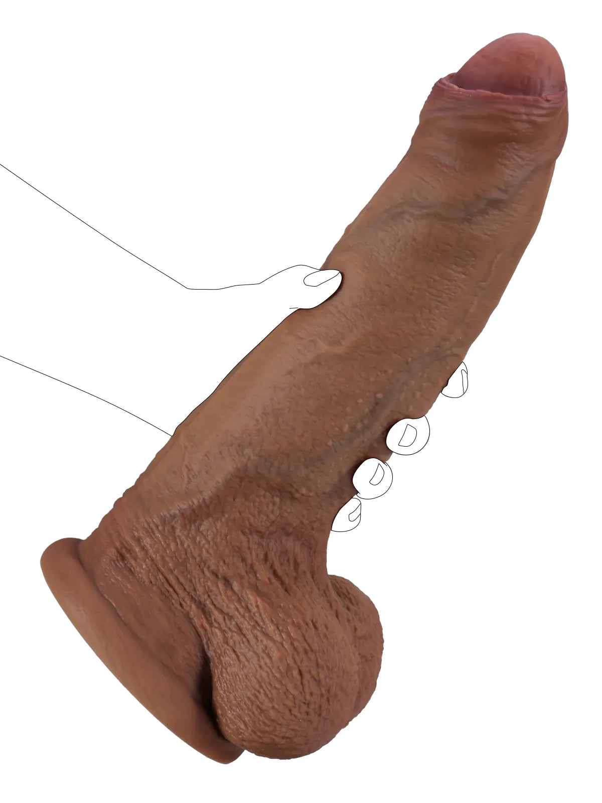 Balance - Long Godemichet Réaliste En Silicone, Non Circoncis - 26,2 cm