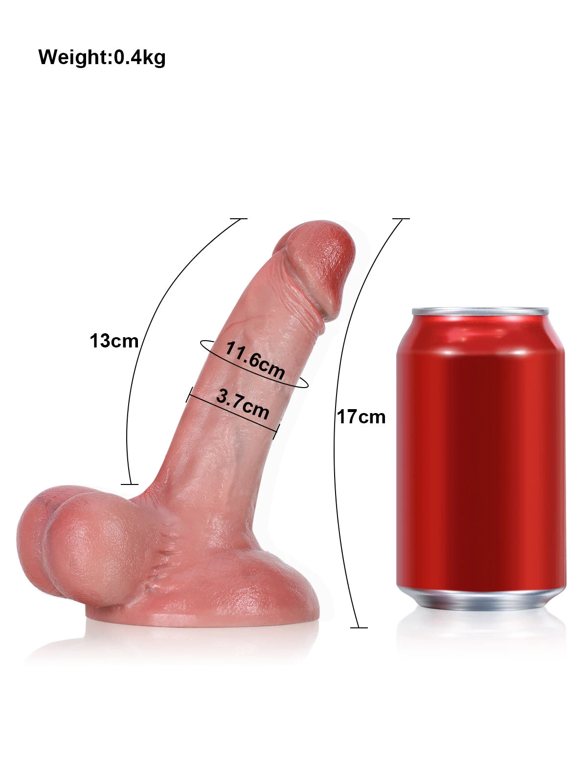 Beacher - Gode Réaliste à Texture Naturelle, Ventouse Puissante - 17 cm
