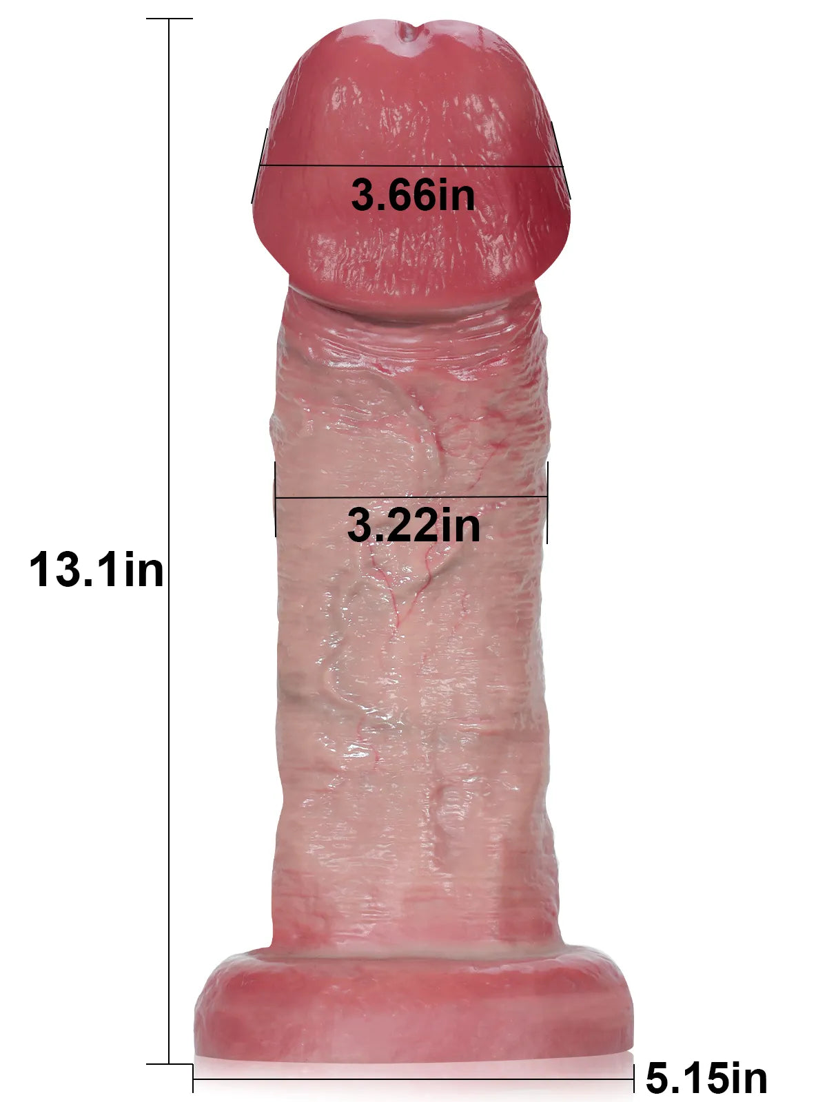 Gonzague - Godemichet Anal Réaliste Extra Large et Épais en Silicone - 33,3 cm
