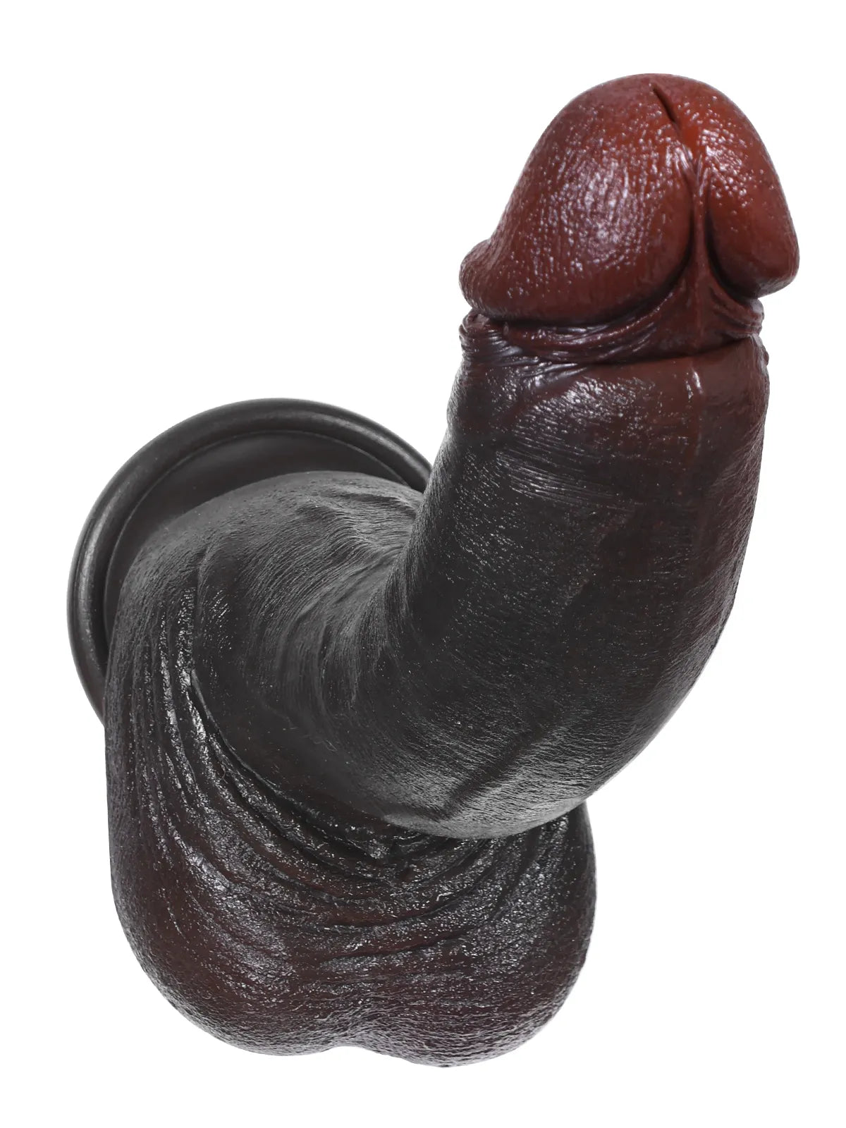 Brandon - Gode Réaliste Noir à Peau Douce et Testicules Mobiles - 24 cm