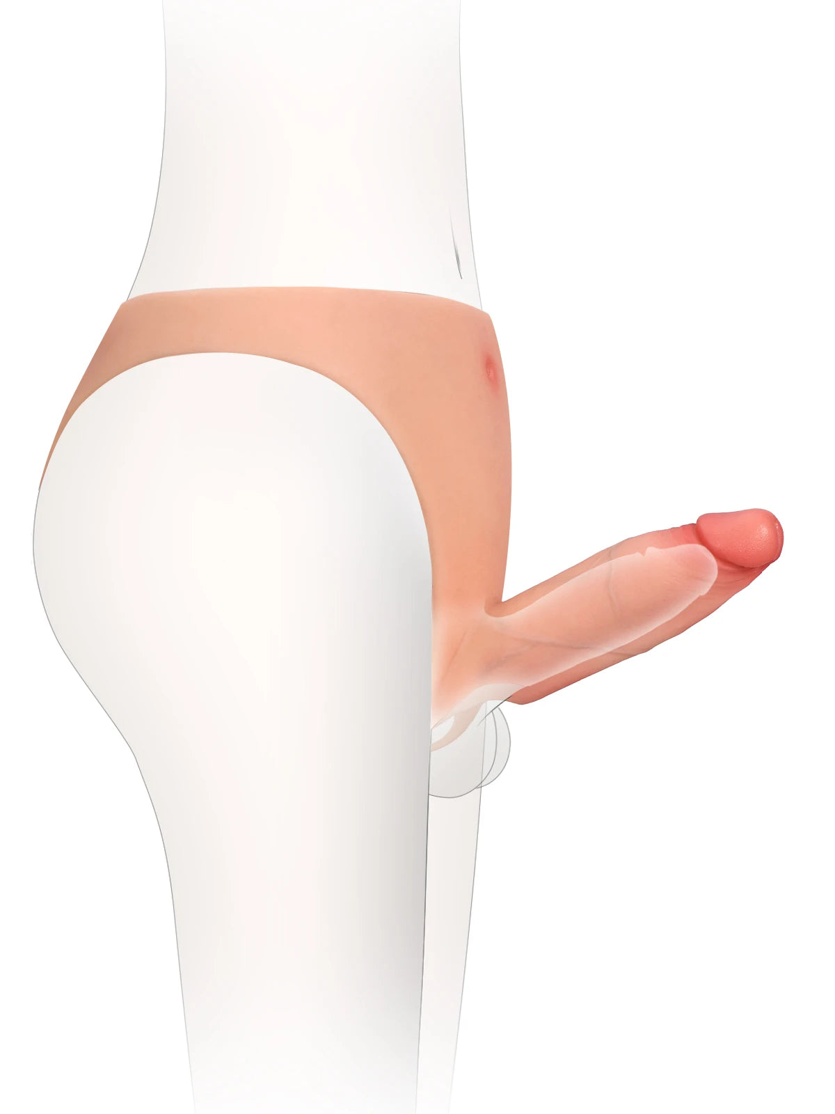 Casey - Gode Ceinture Creux Réaliste en Silicone avec Manchon Extensible - 15,5 cm